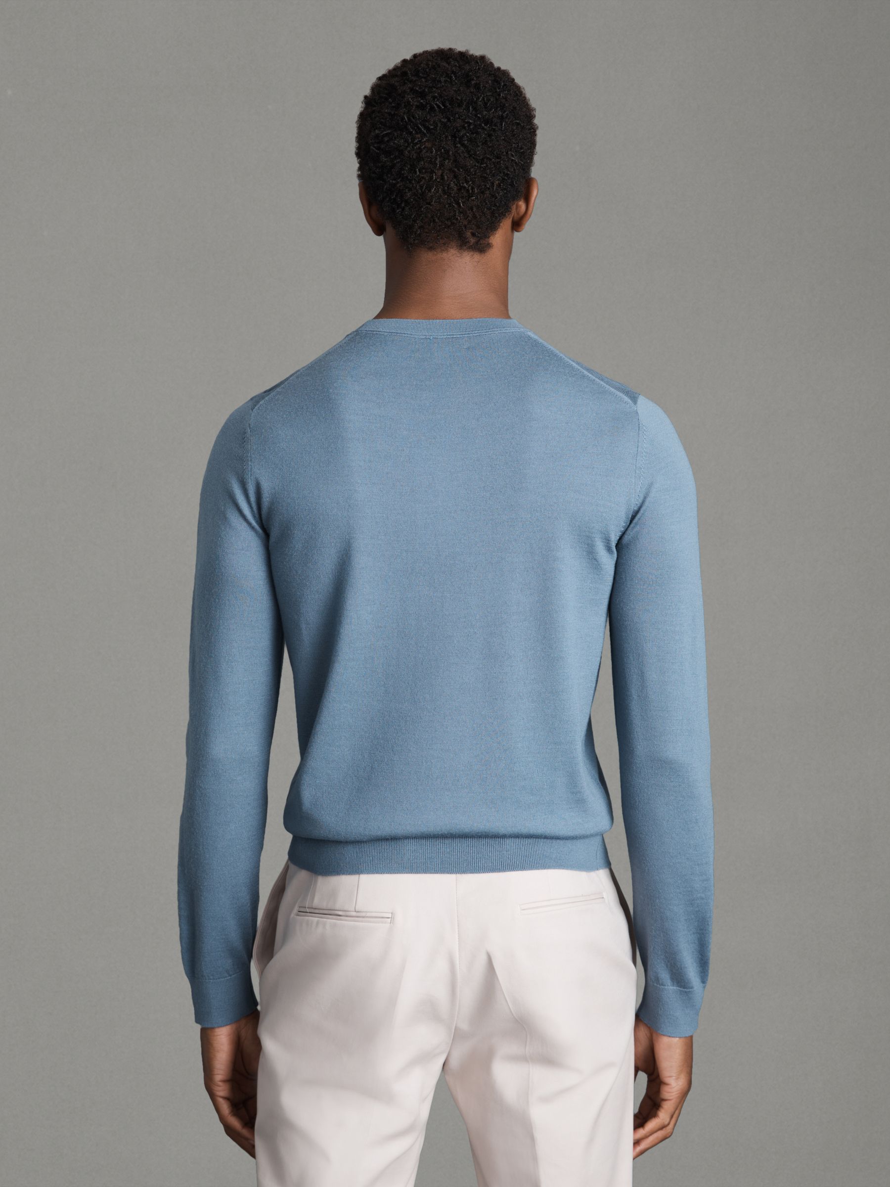 Pack of Two Merino Wool Jumpers in Nickel Blue - Image 5 of 5