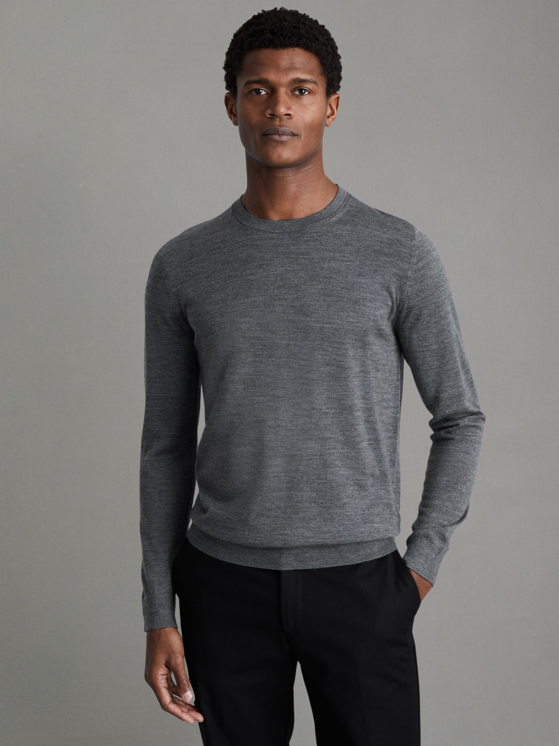 Pack of Two Merino Wool Jumpers in Mid Grey - Image 2 of 5