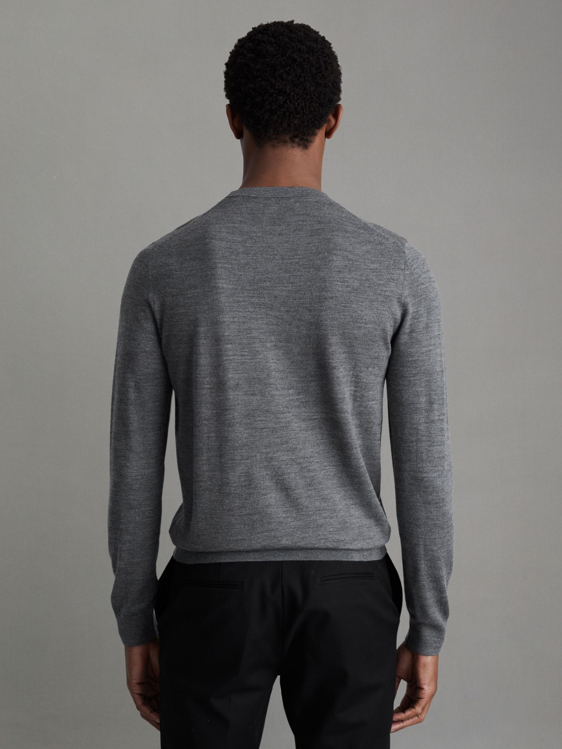 Pack of Two Merino Wool Jumpers in Mid Grey - Image 3 of 5