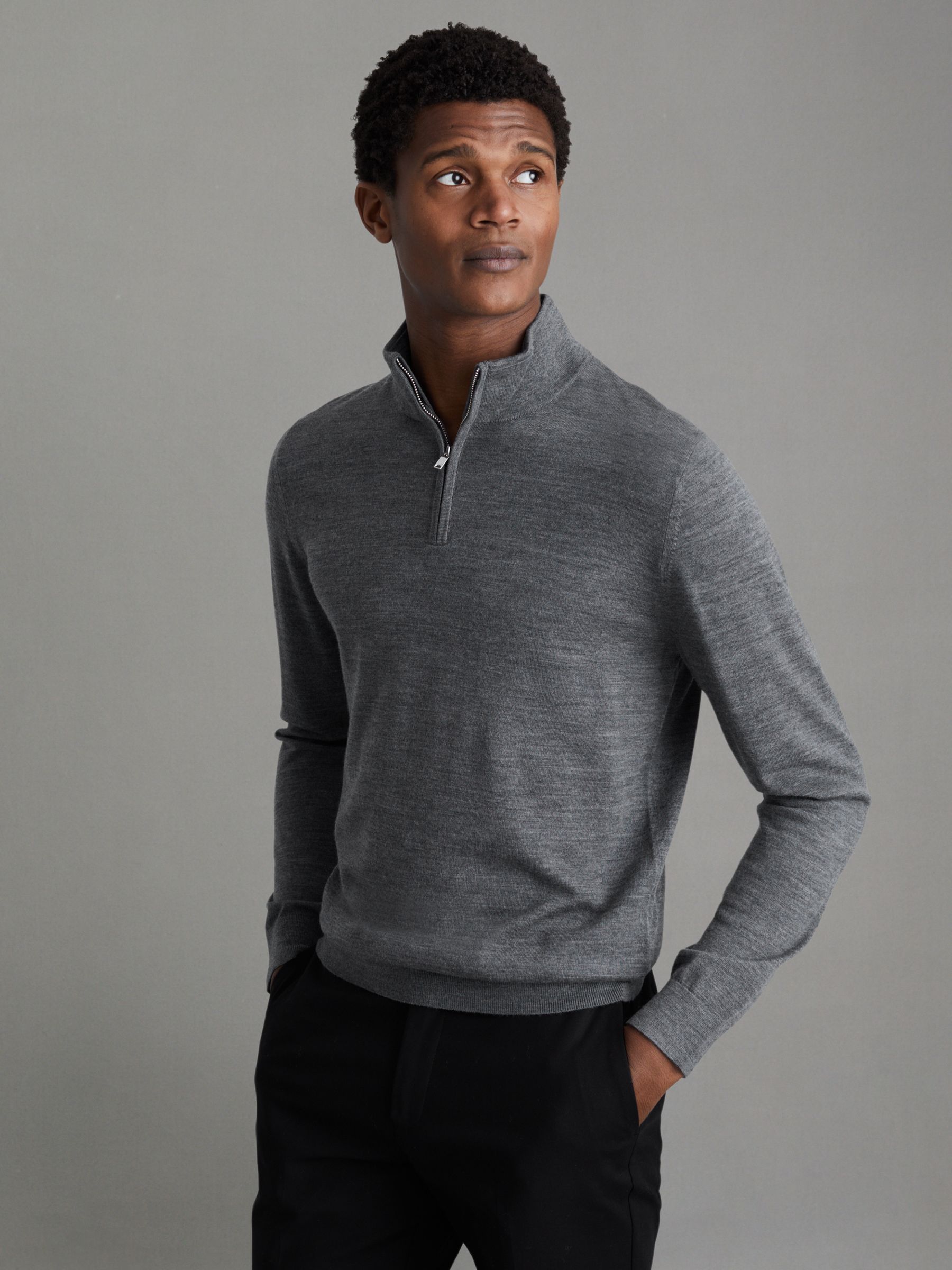 Pack of Two Merino Wool Jumpers in Mid Grey - Image 4 of 5
