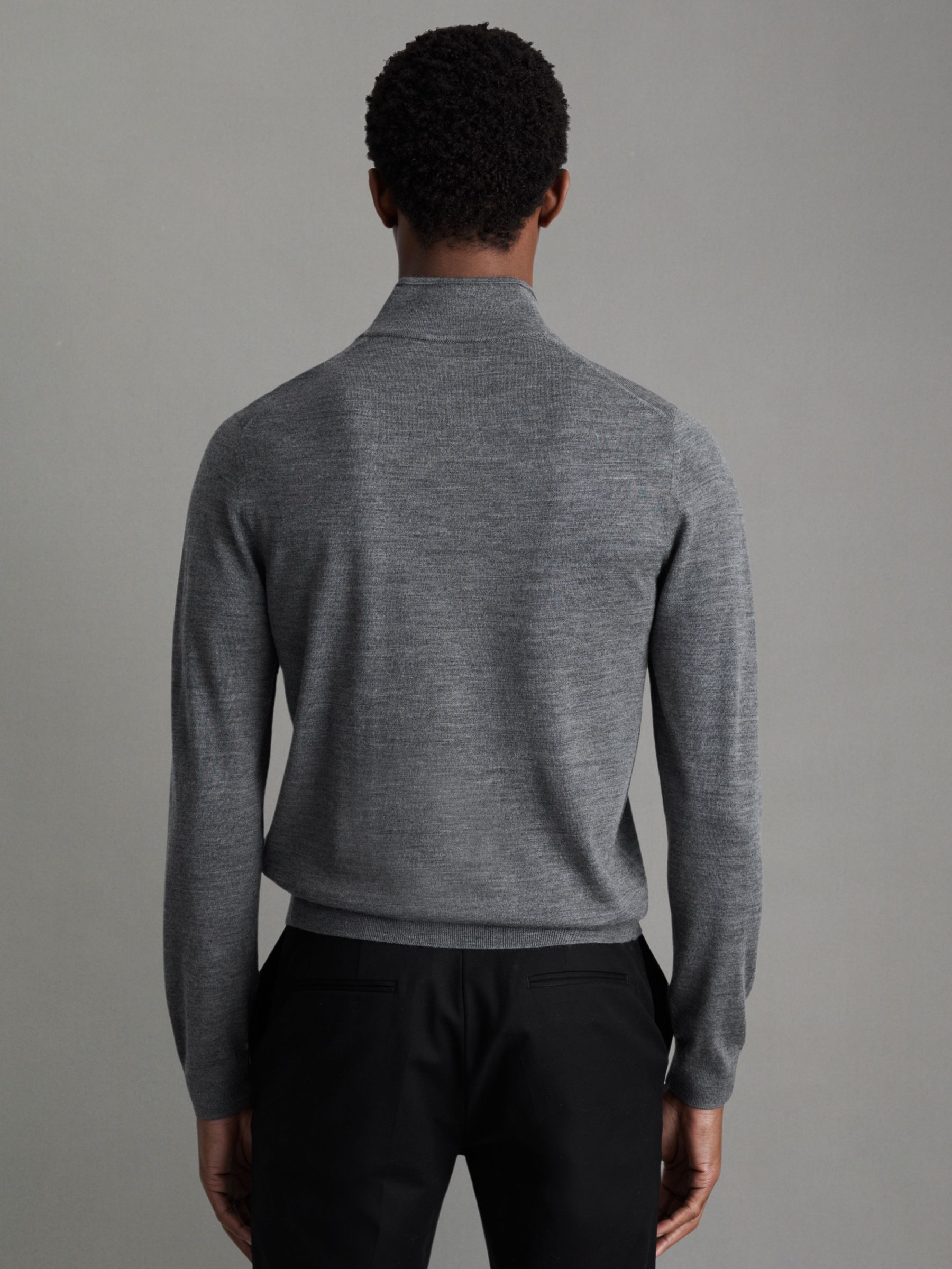 Pack of Two Merino Wool Jumpers in Mid Grey - Image 5 of 5