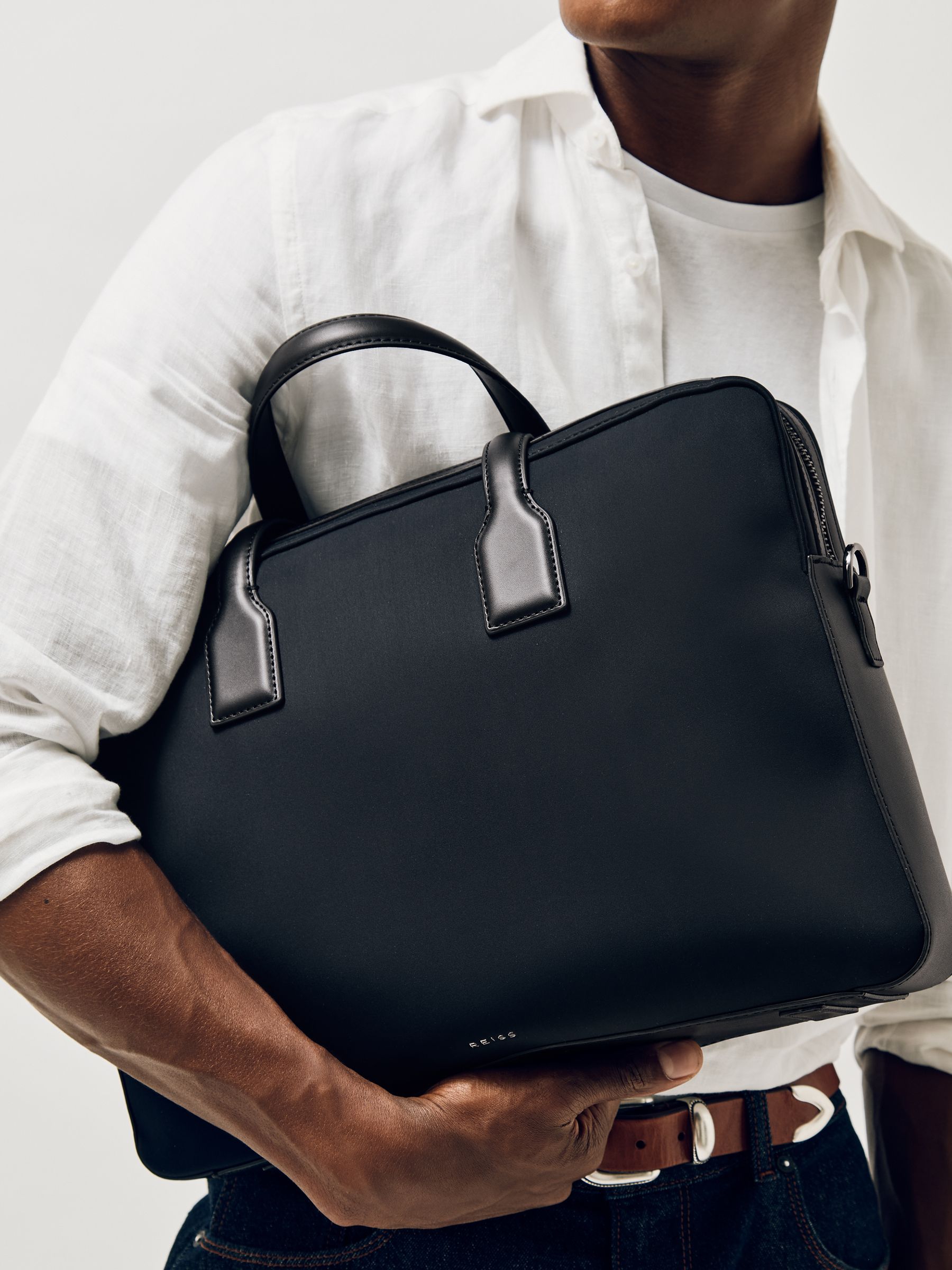 Carter Dark Navy Neoprene Briefcase - Image 1 of 6
