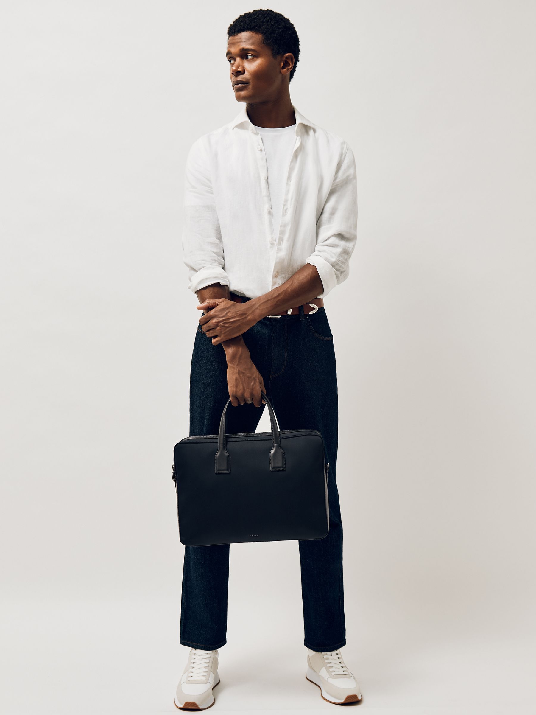 Carter Dark Navy Neoprene Briefcase - Image 3 of 6