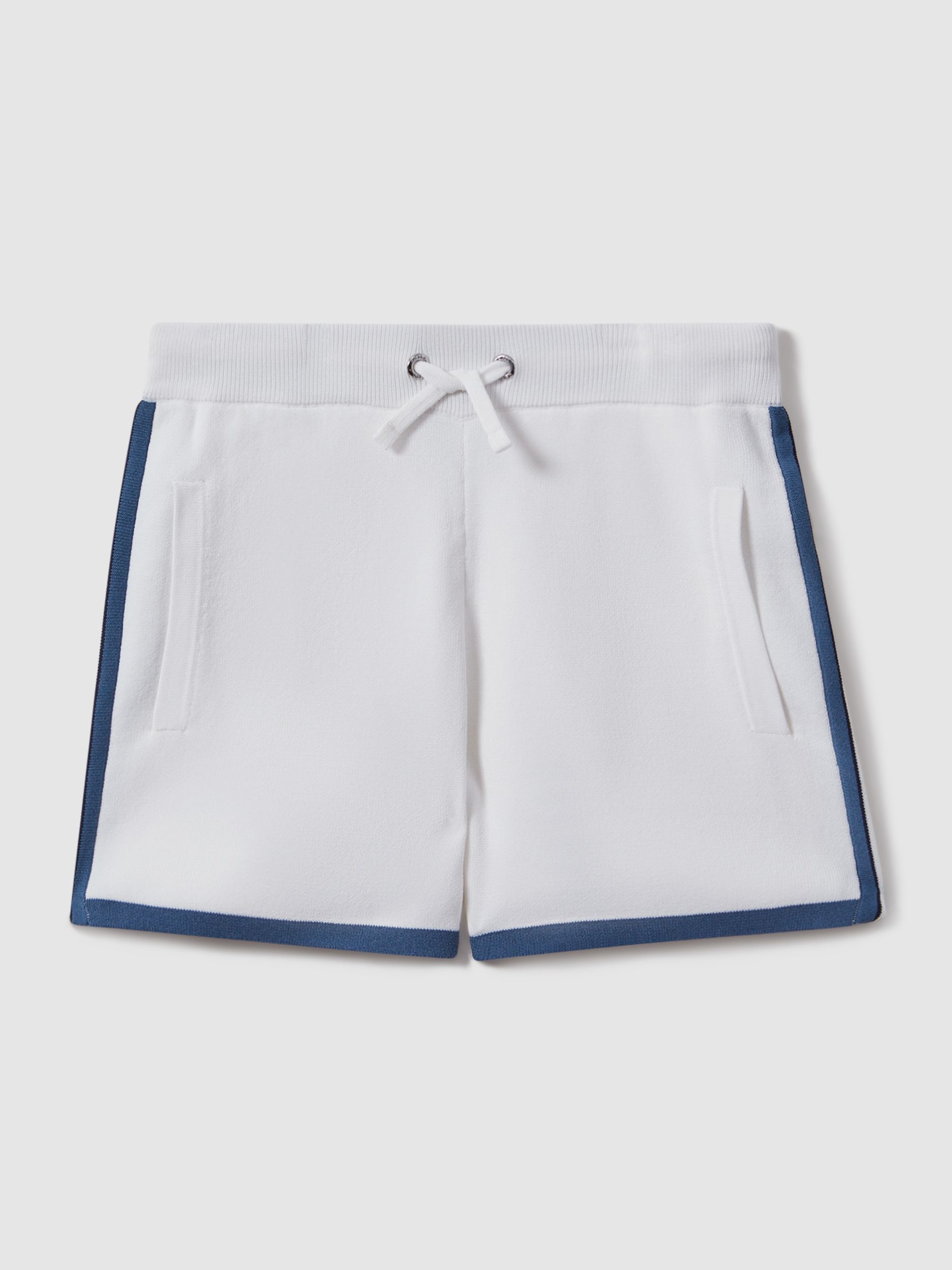 3-9 yrs Knitted Drawstring Shorts in White - Image 2 of 4