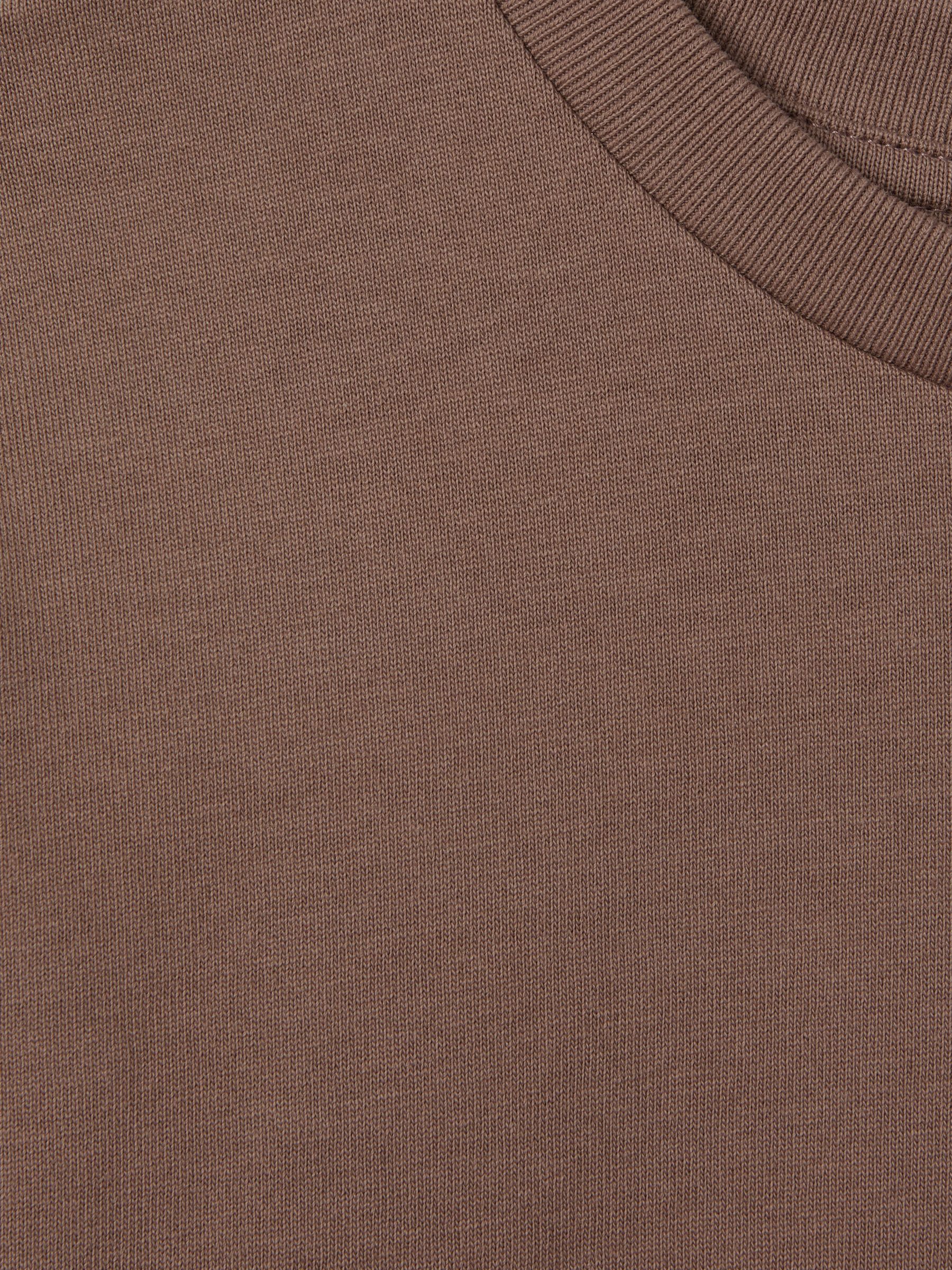 Senior Oversized Cotton Crew Neck T-Shirt in Mocha - Image 3 of 3