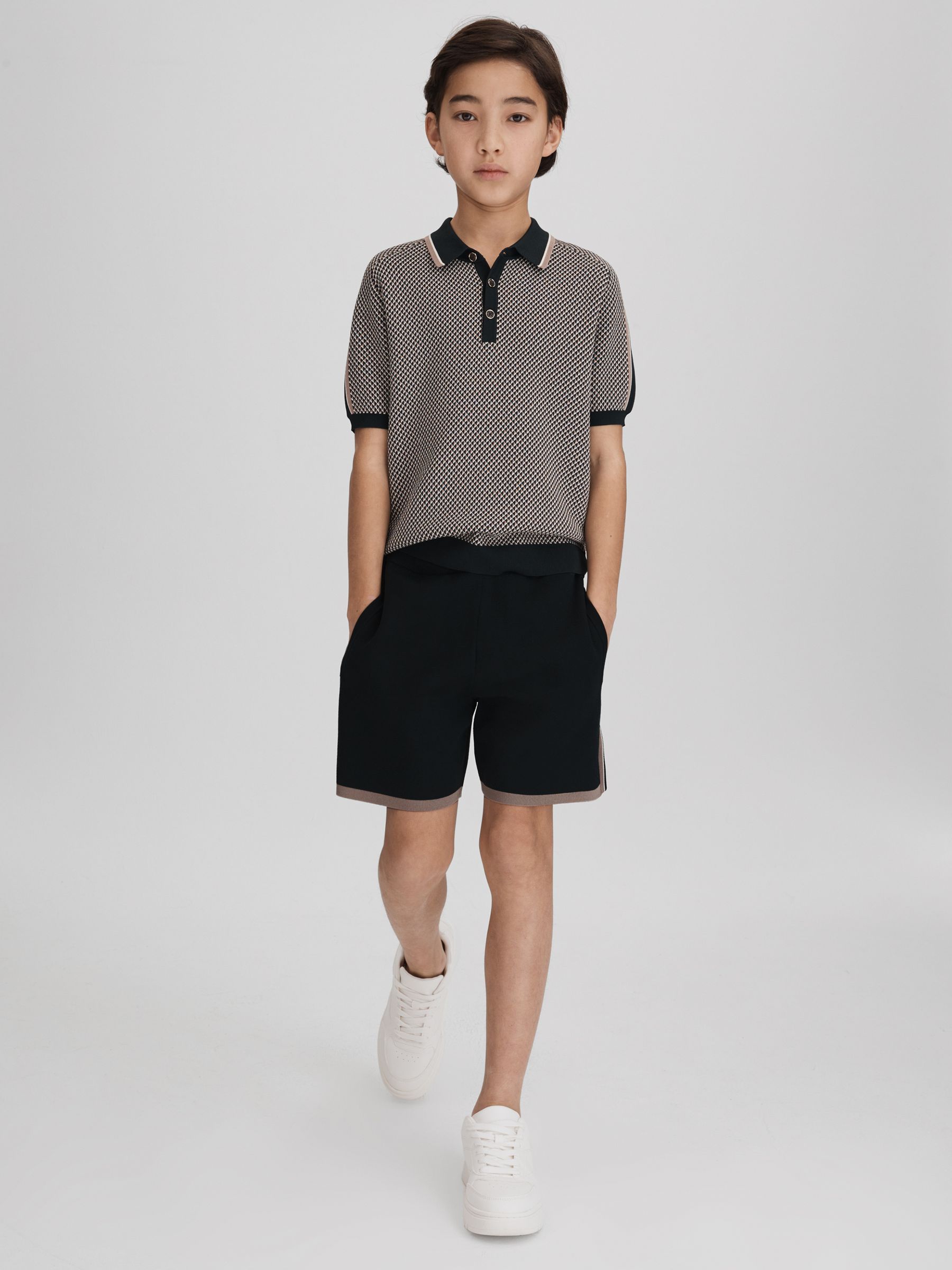 3-9 yrs Knitted Drawstring Shorts in Hunting Green - Image 3 of 6
