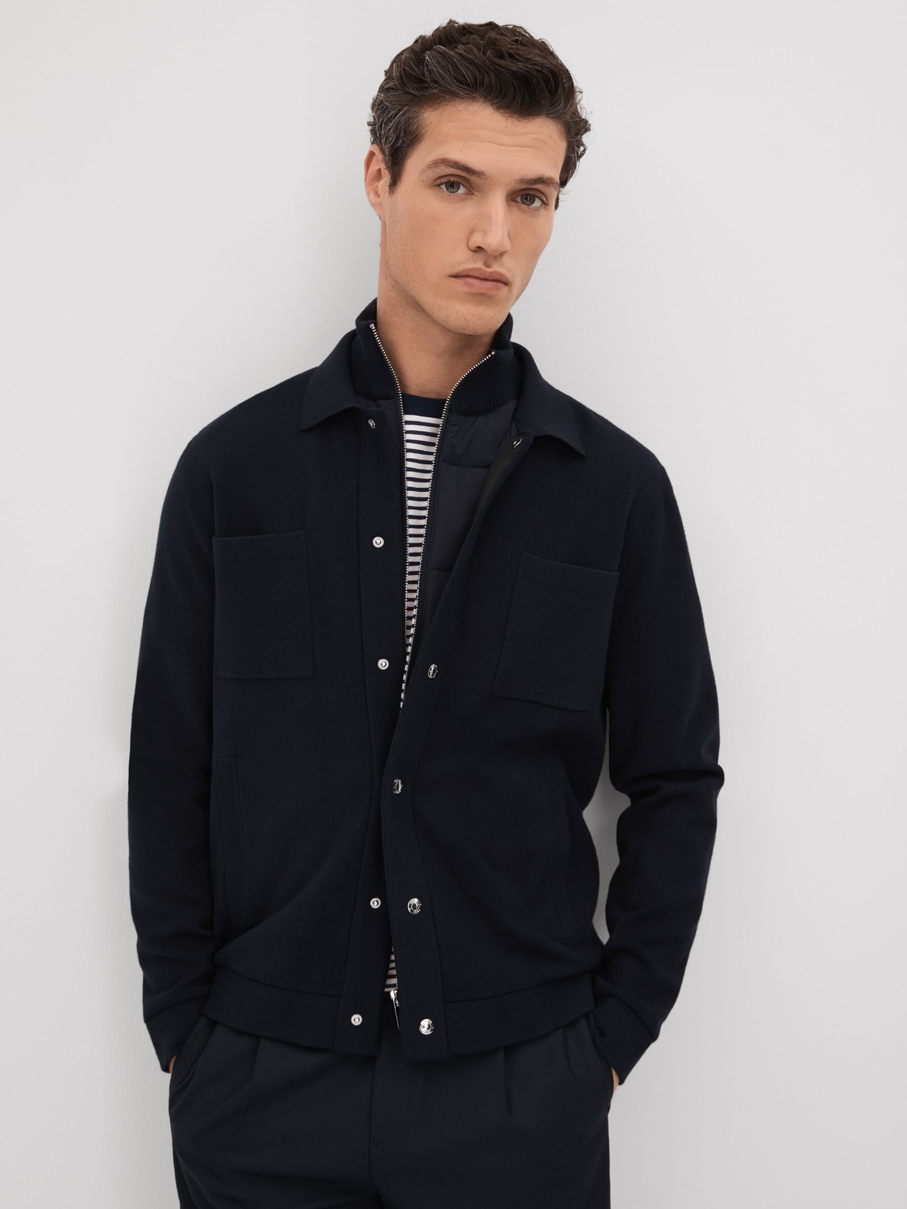 Striped Crew Neck T-Shirt in Navy/White - Image 4 of 6