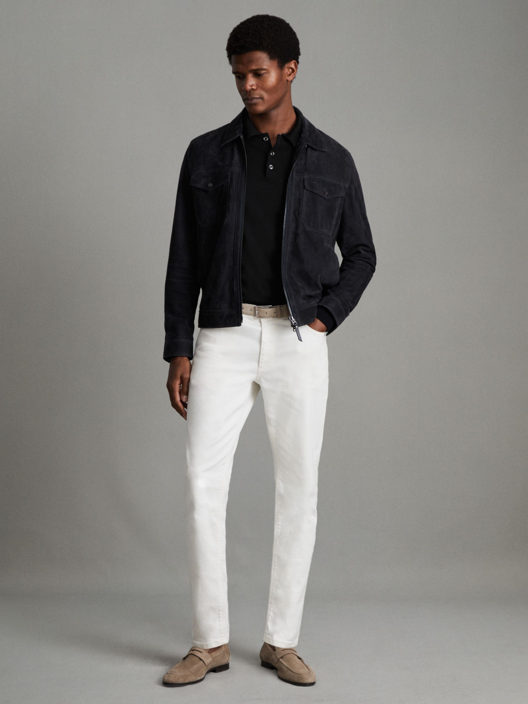 Merino Wool Polo Shirt in Black - Image 7 of 7