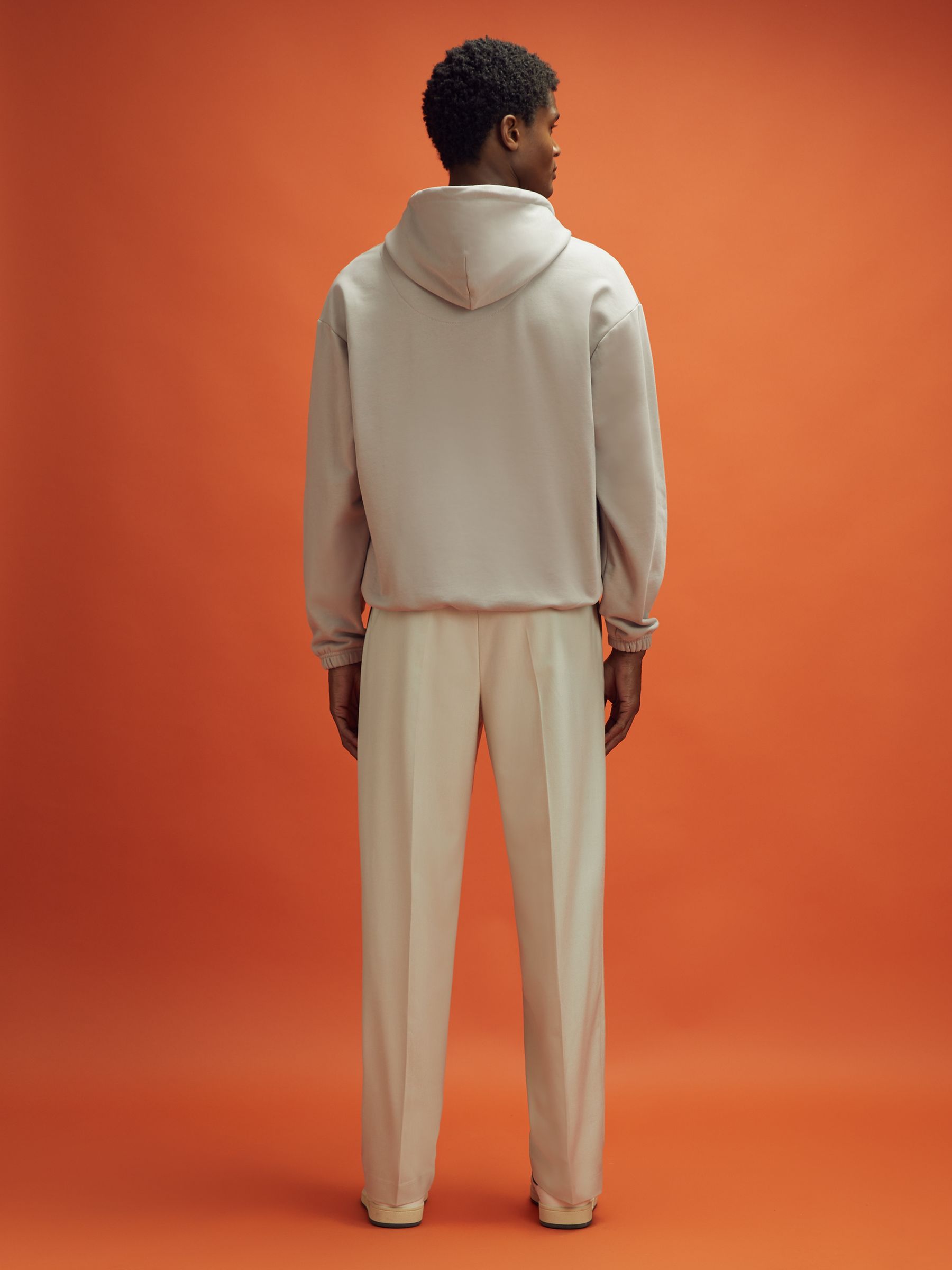 McLaren F1 Leather Patch Drawstring Hoodie in Taupe - Image 7 of 10
