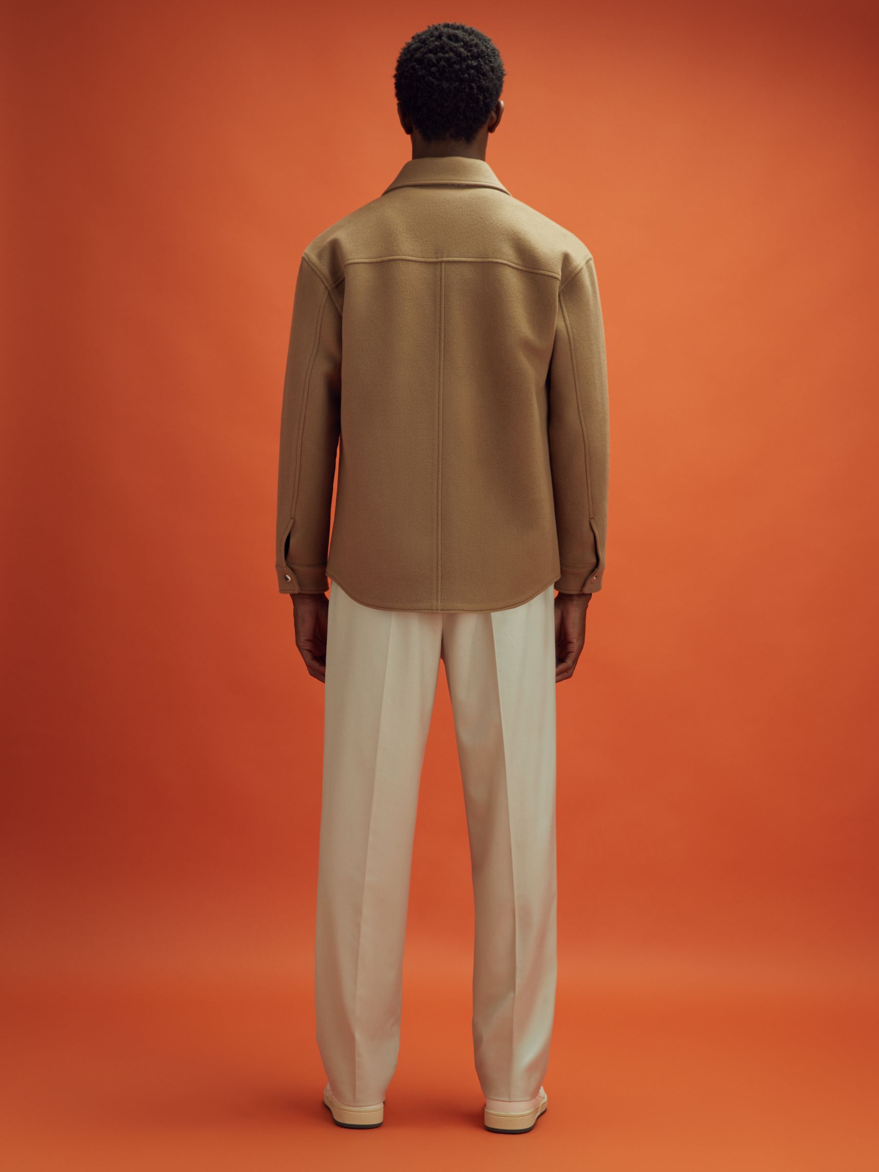 McLaren F1 Wool Blend Twin Pocket Overshirt in Camel - Image 5 of 8
