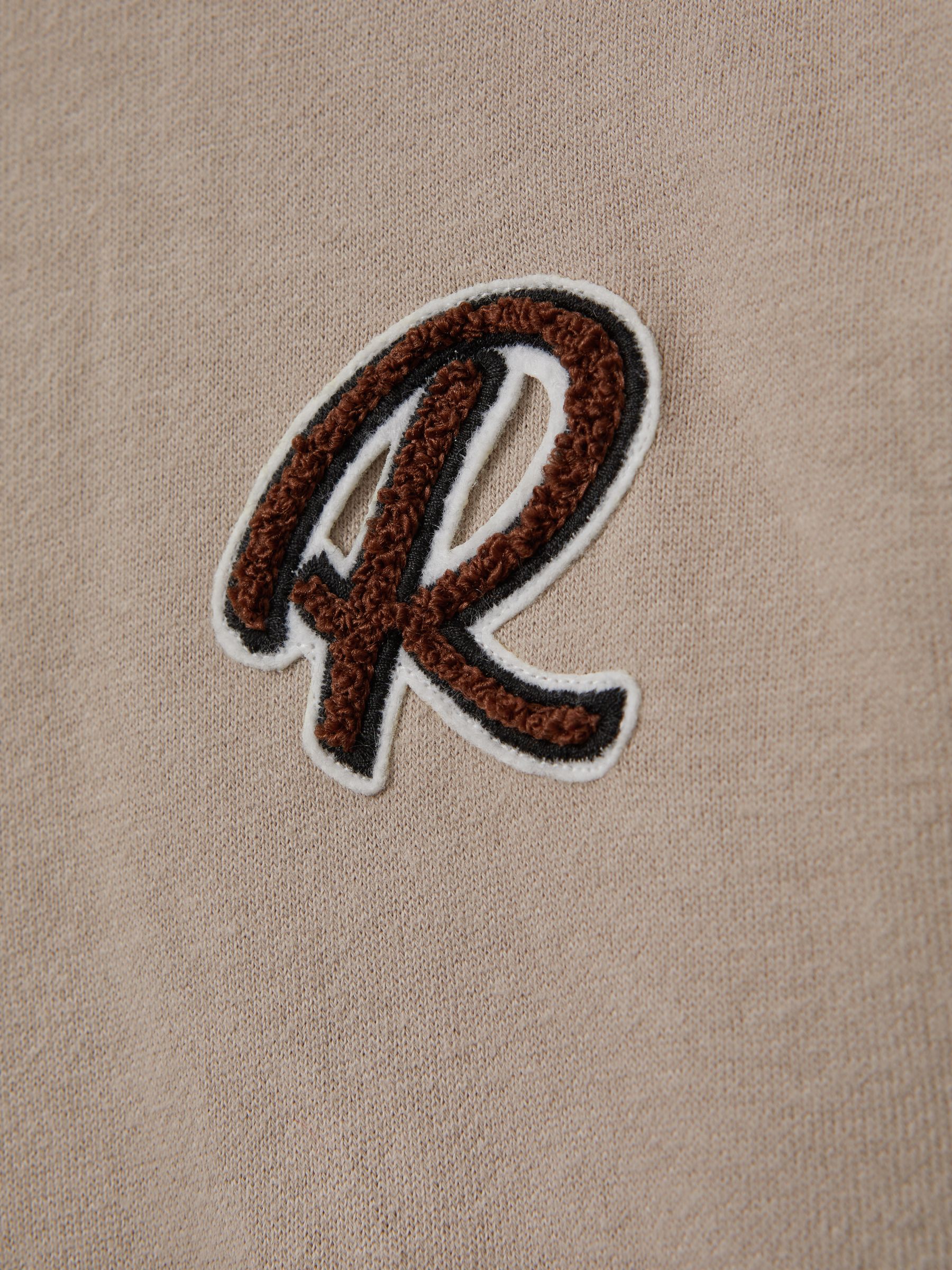 Junior Cotton Elasticated Waist Motif Joggers in Taupe - Image 4 of 4
