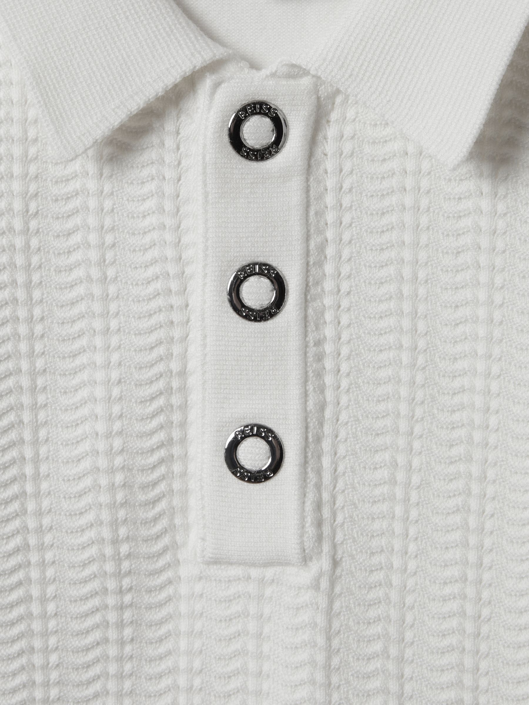 3-9 yrs Textured Modal Blend Polo Shirt in White - Image 3 of 4