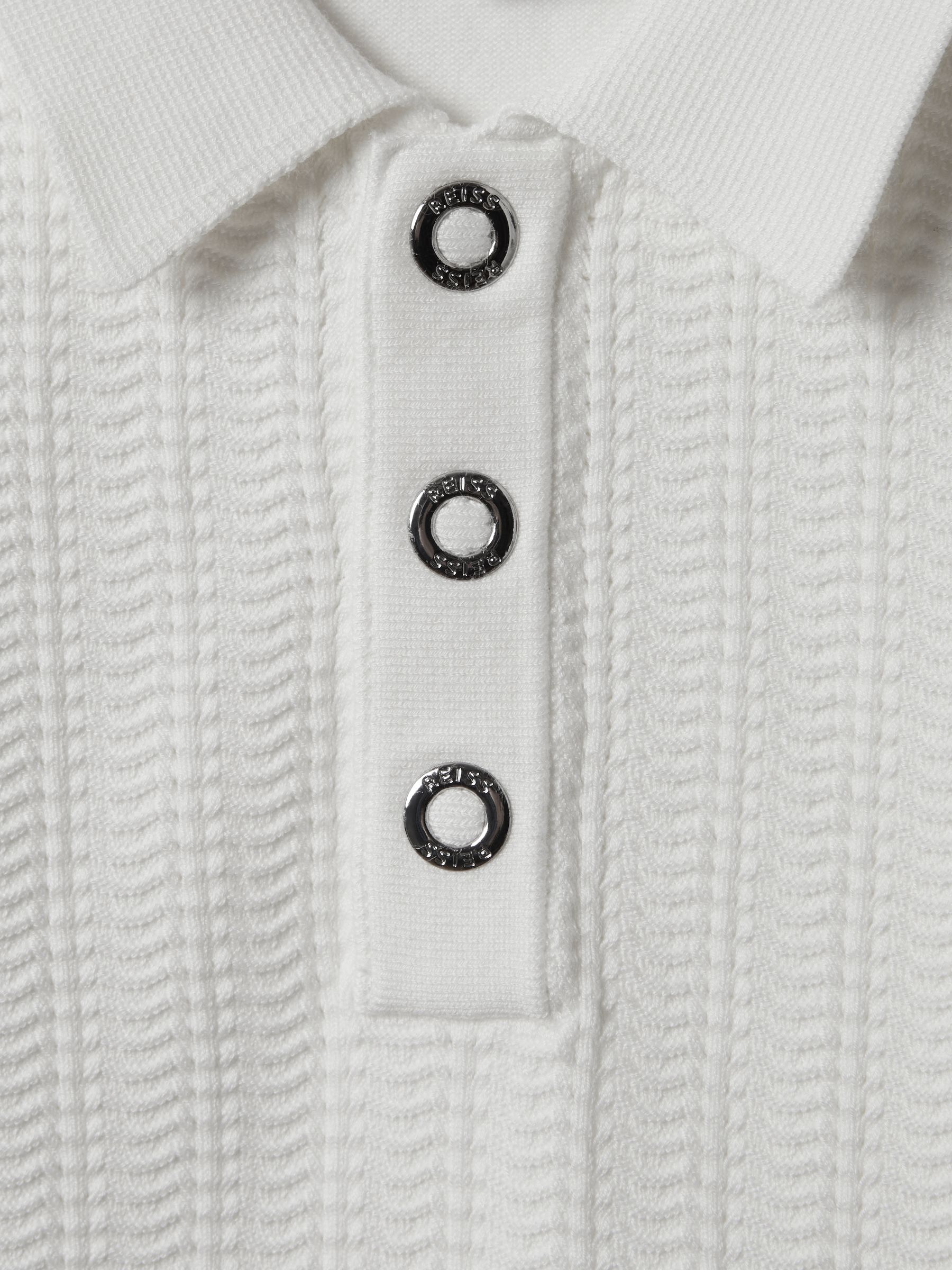 3-9 yrs Textured Modal Blend Polo Shirt in White - Image 4 of 4