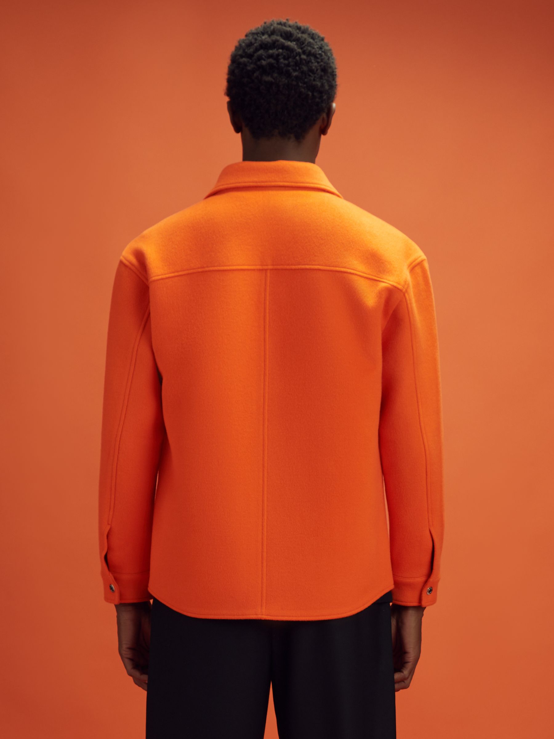 McLaren F1 Wool Blend Twin Pocket Overshirt in Papaya - Image 5 of 7