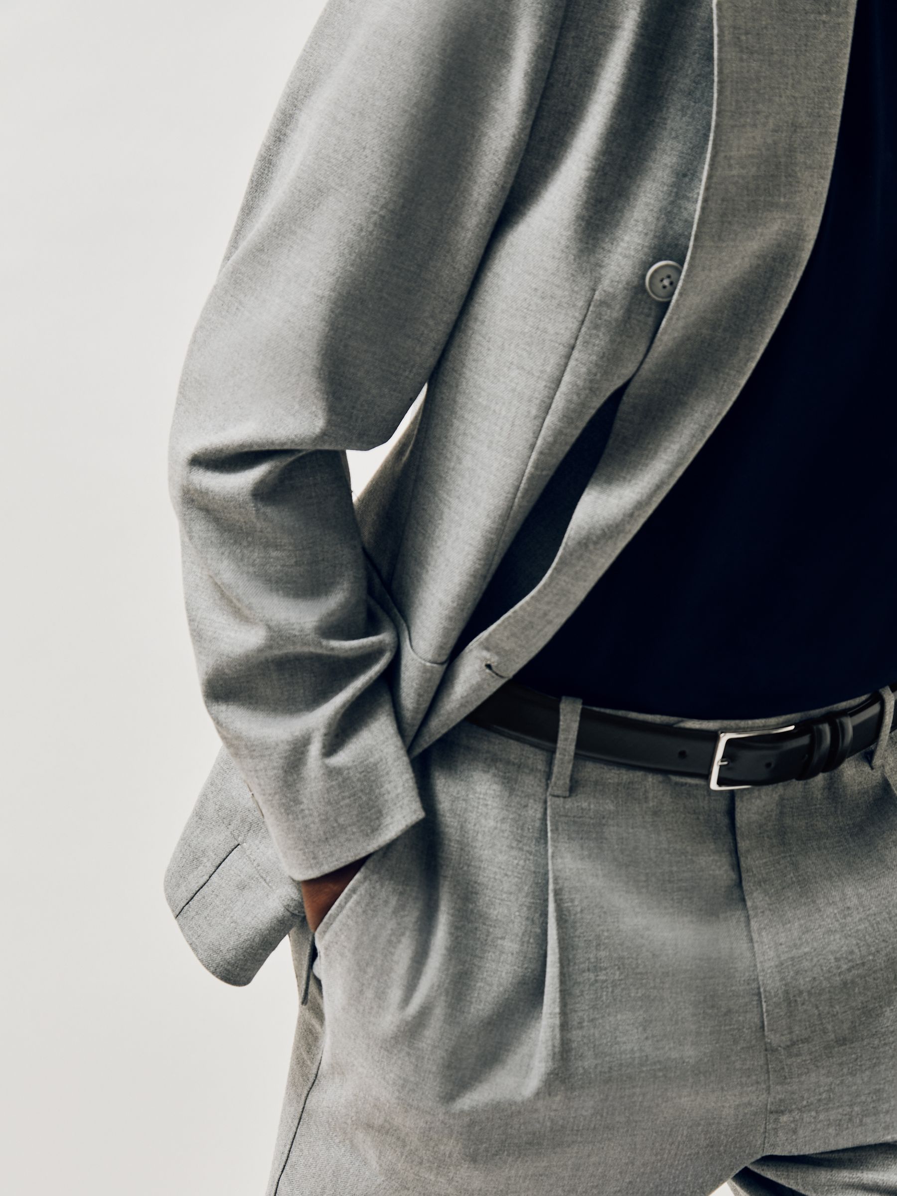 Smooth Leather Belt in Black - image 2