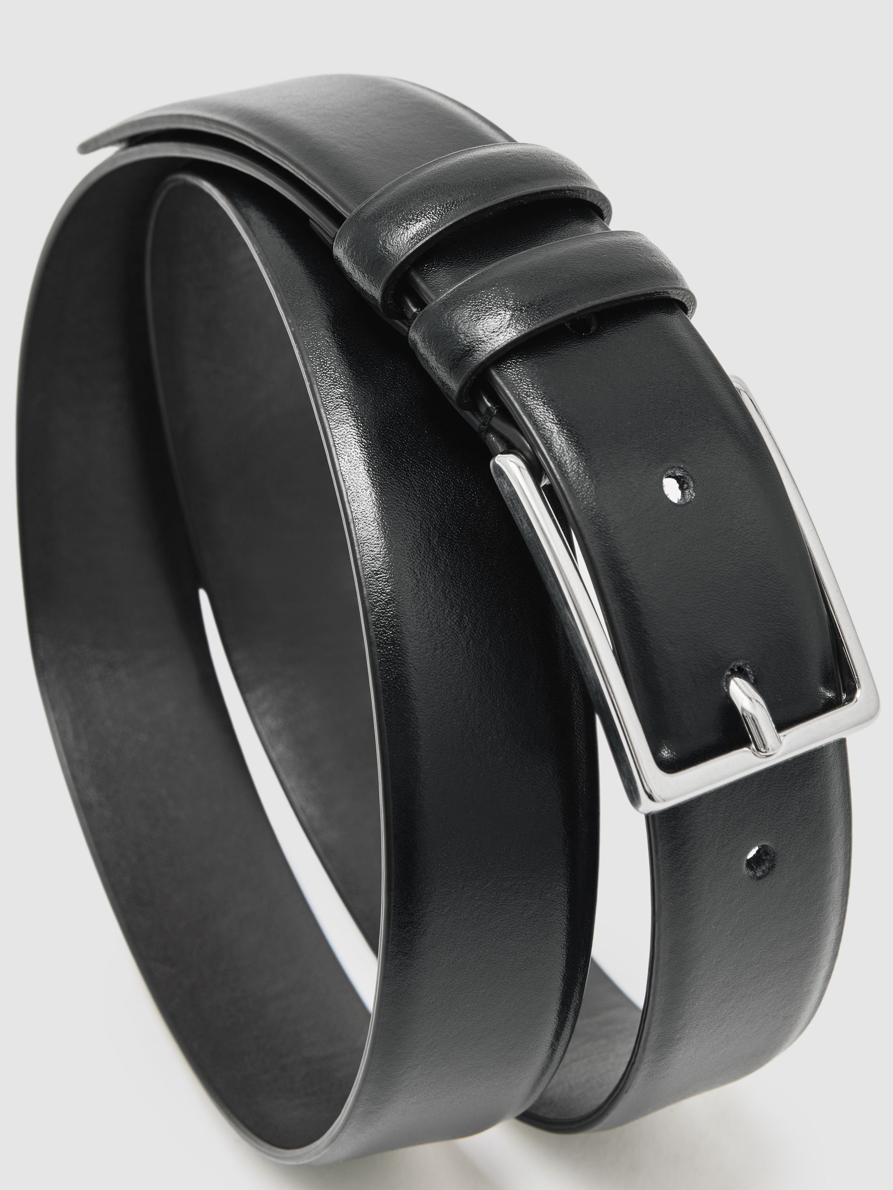Smooth Leather Belt in Black - Image 5 of 5