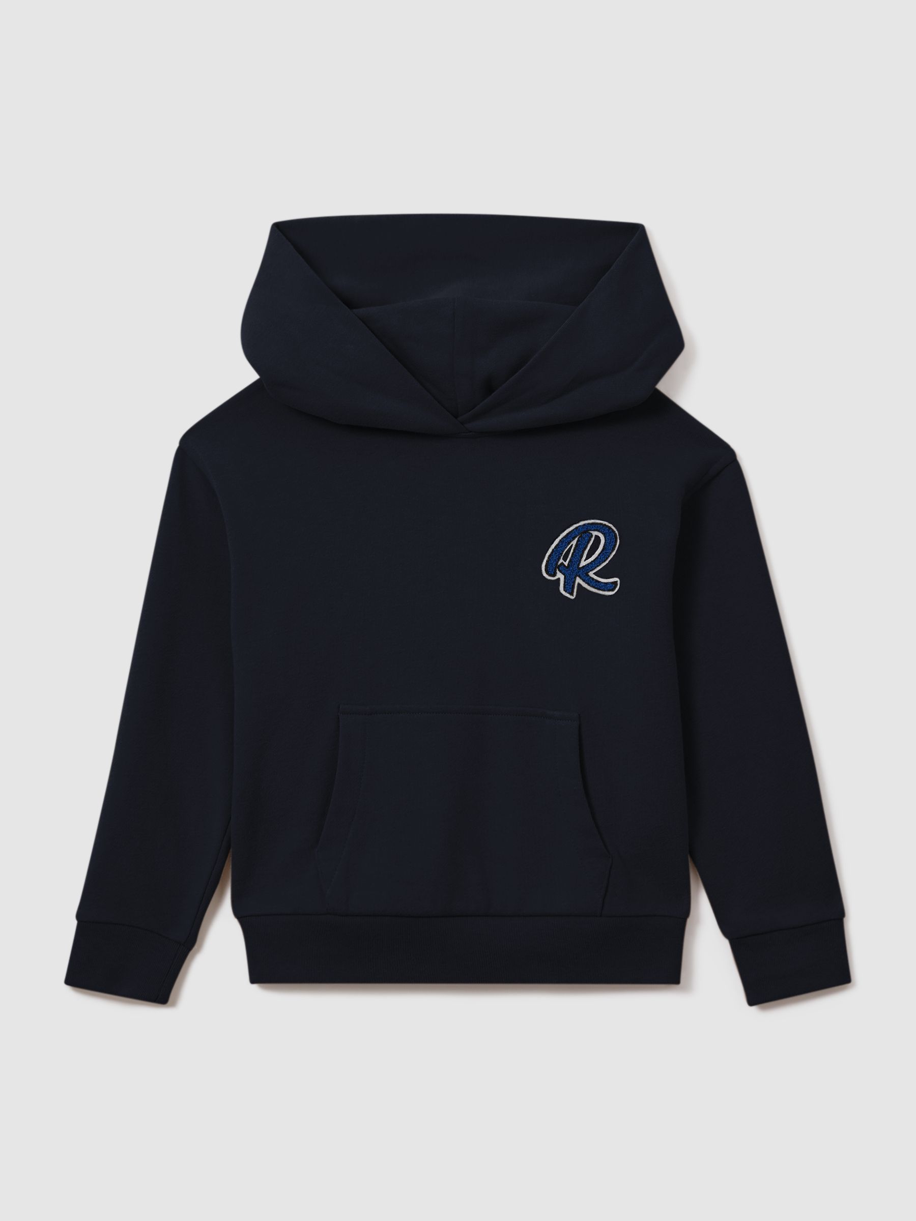 Junior Cotton Motif Hoodie in Navy - Image 2 of 4