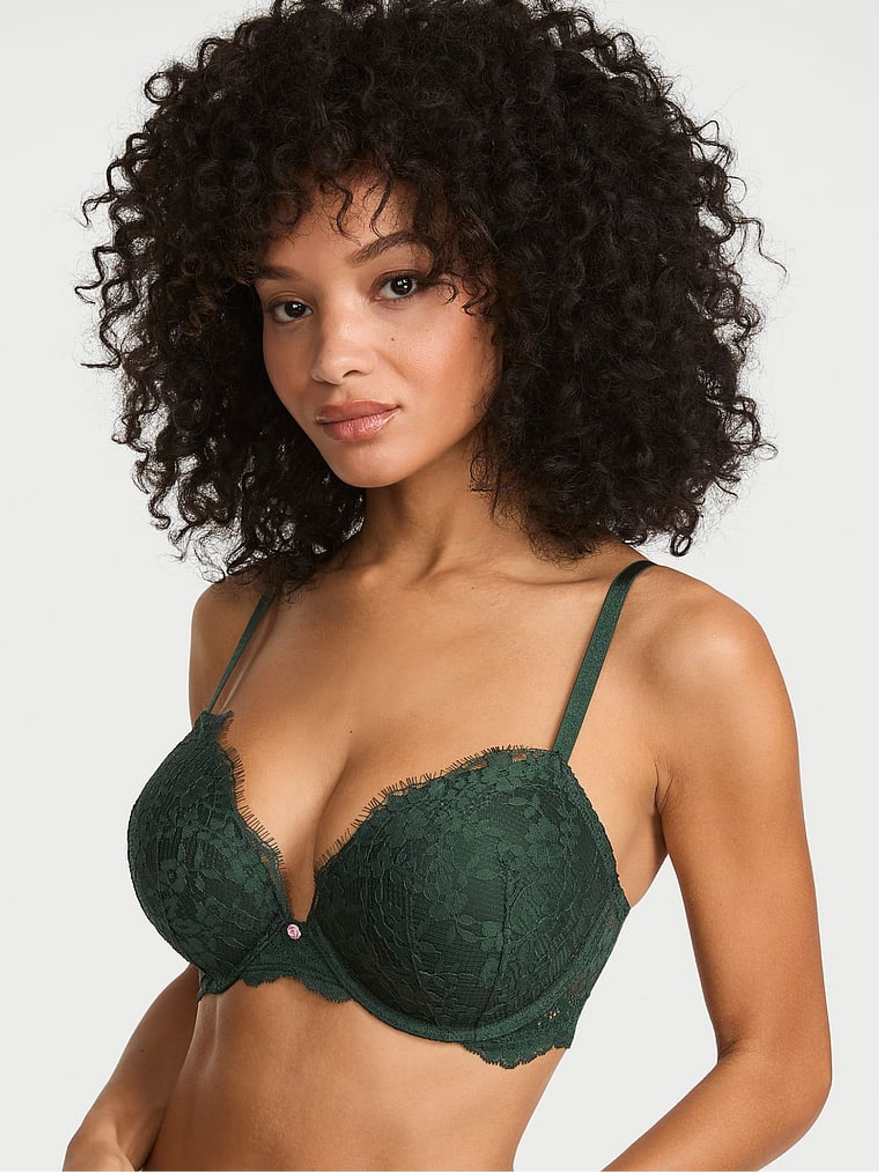 Cilantro Green Push Up Lace Bra - Image 1 of 3 Cilantro Green Push Up Lace Bra - Image 1 of 3