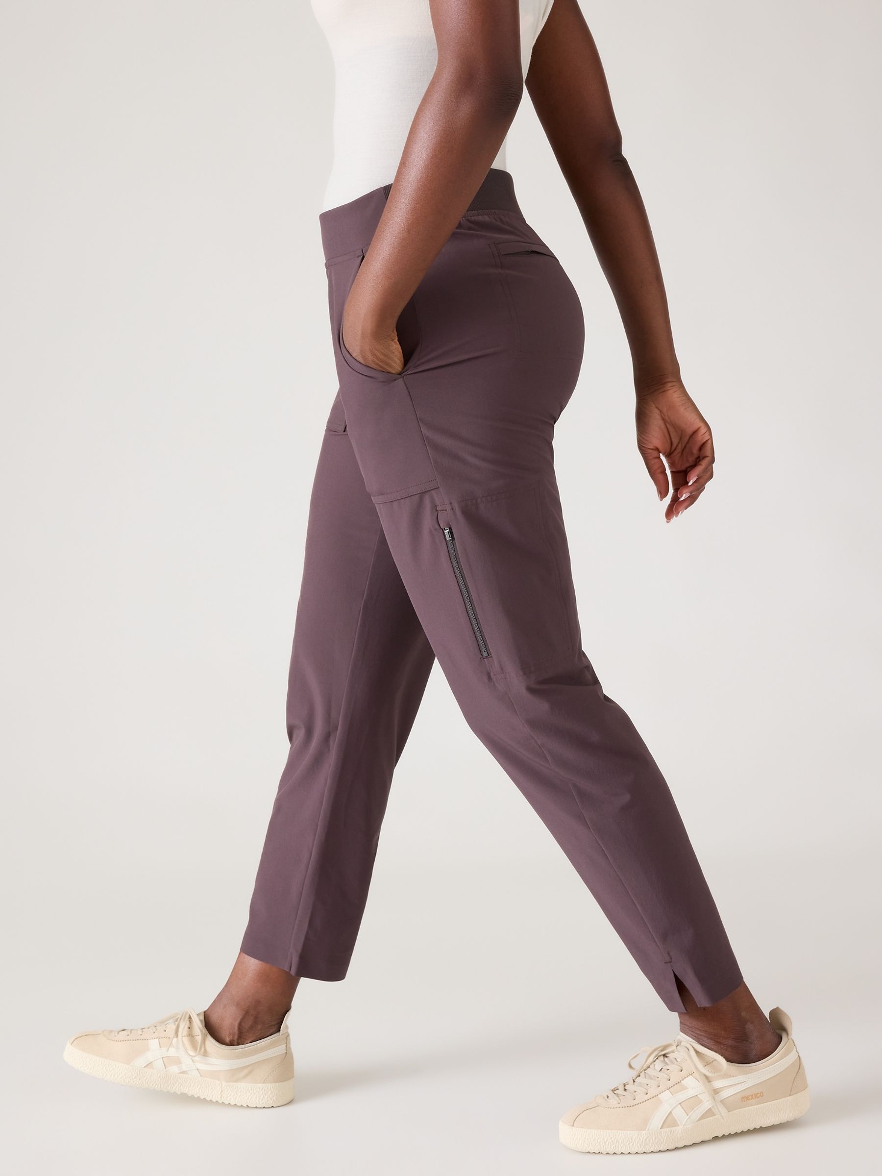 Athleta Brown Brooklyn Ankle Length Utility Trousers - Image 3 of 4