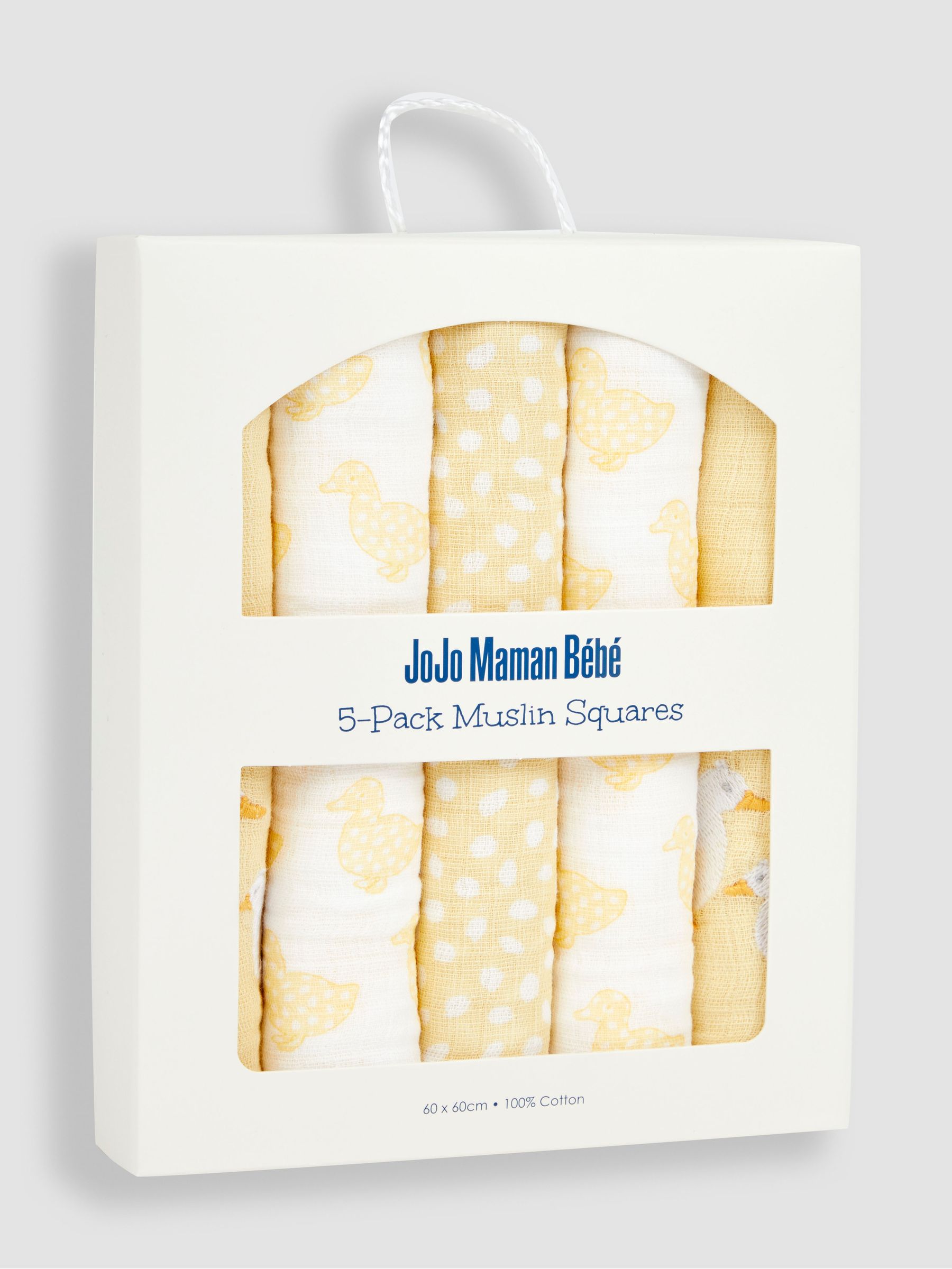 Yellow Duck 5-Pack Embroidered Muslin Squares - Image 4 of 4