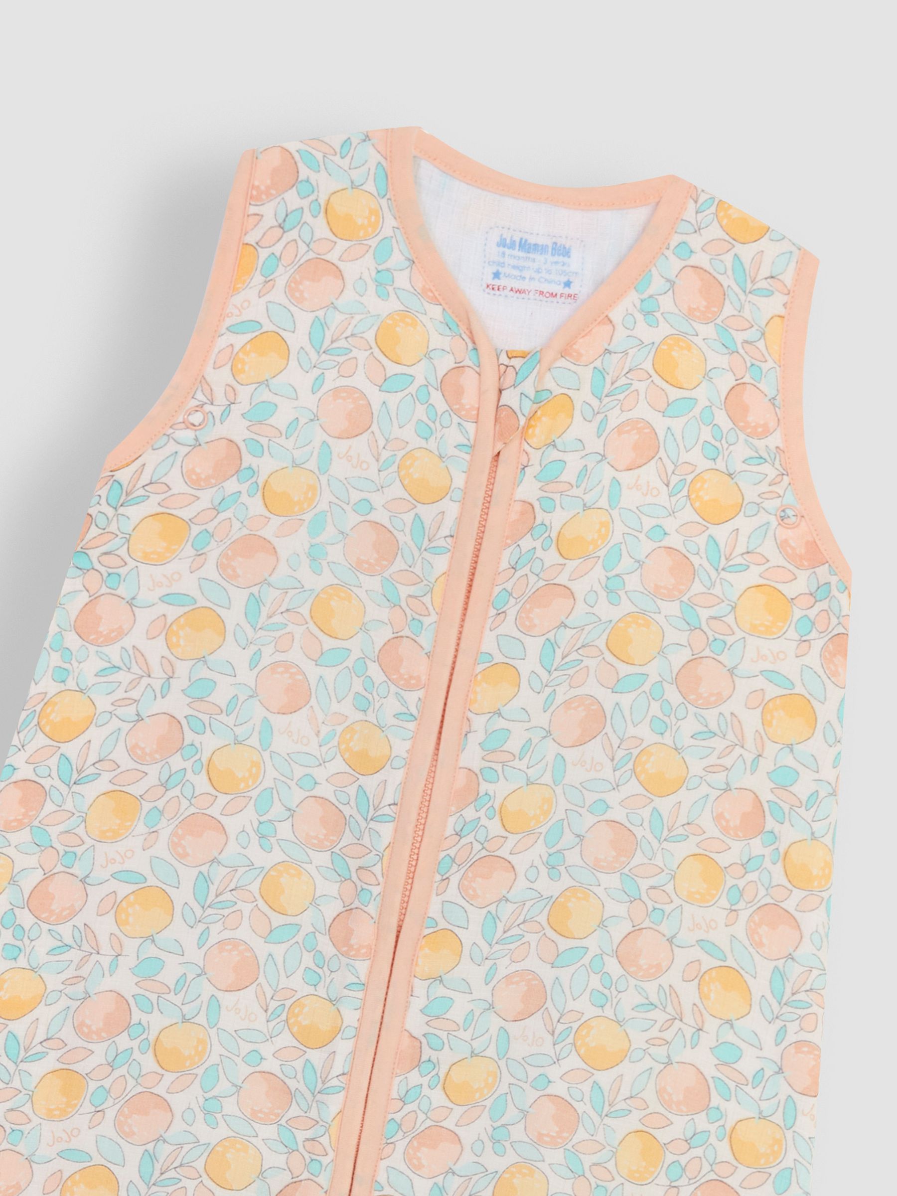 Apples & Oranges 1 Tog Toddler Muslin Sleeping Bag - Image 2 of 2