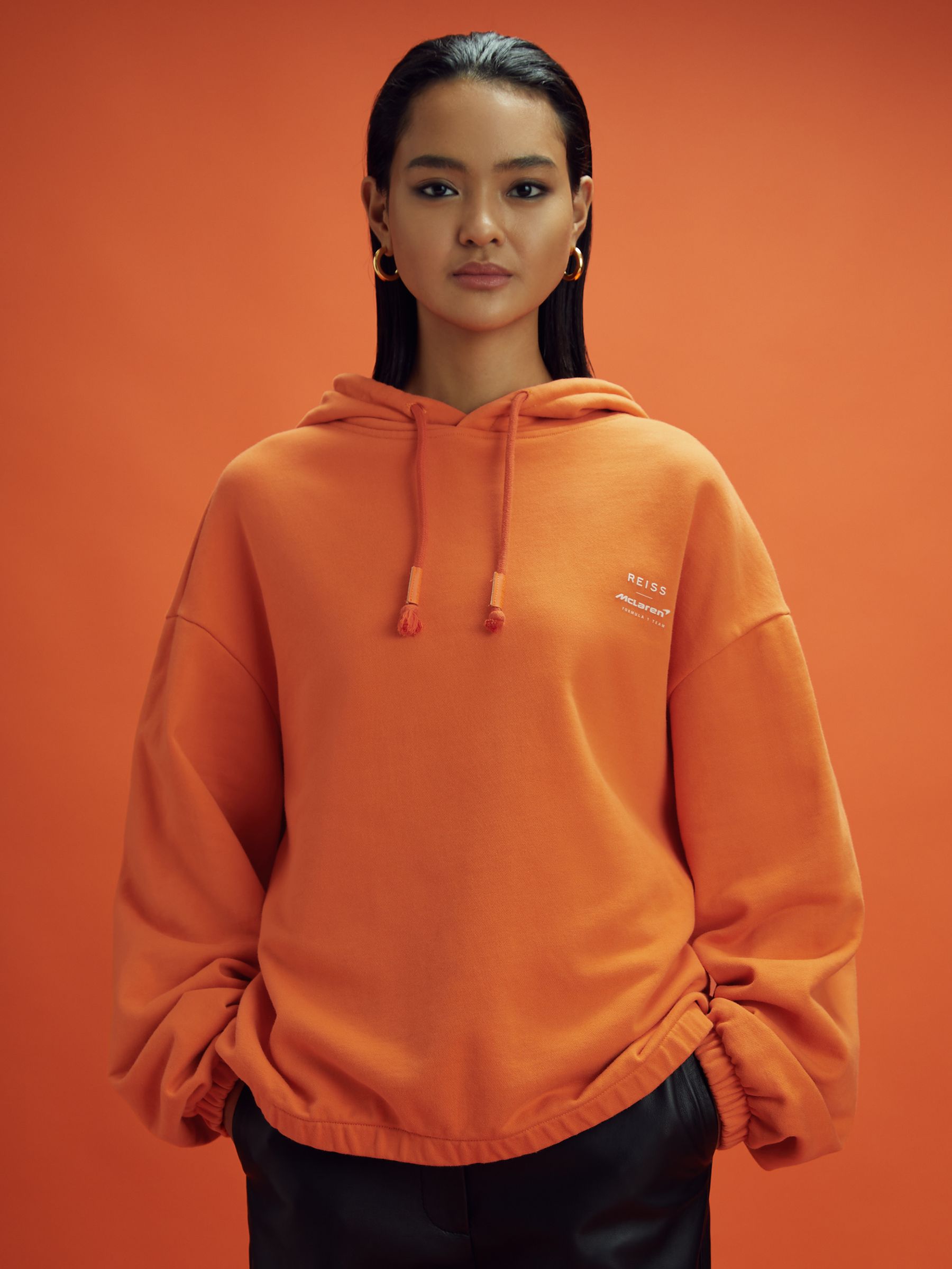 McLaren F1 Elasticated Cotton Hoodie in Papaya - Image 4 of 11