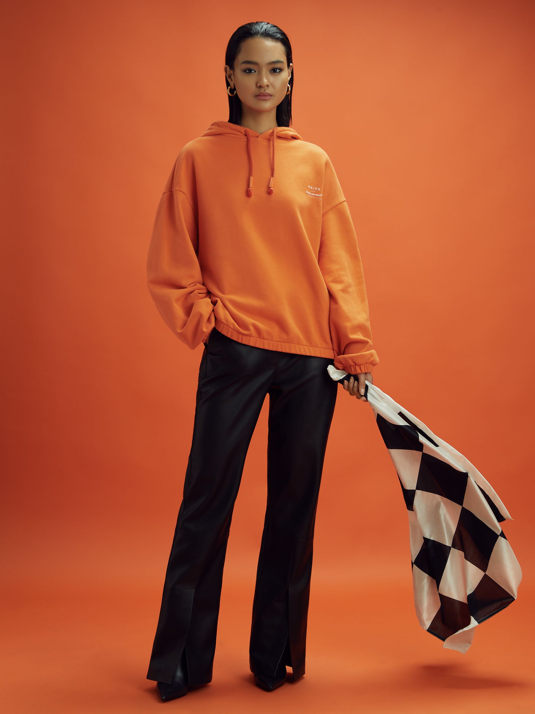 McLaren F1 Elasticated Cotton Hoodie in Papaya - Image 5 of 11