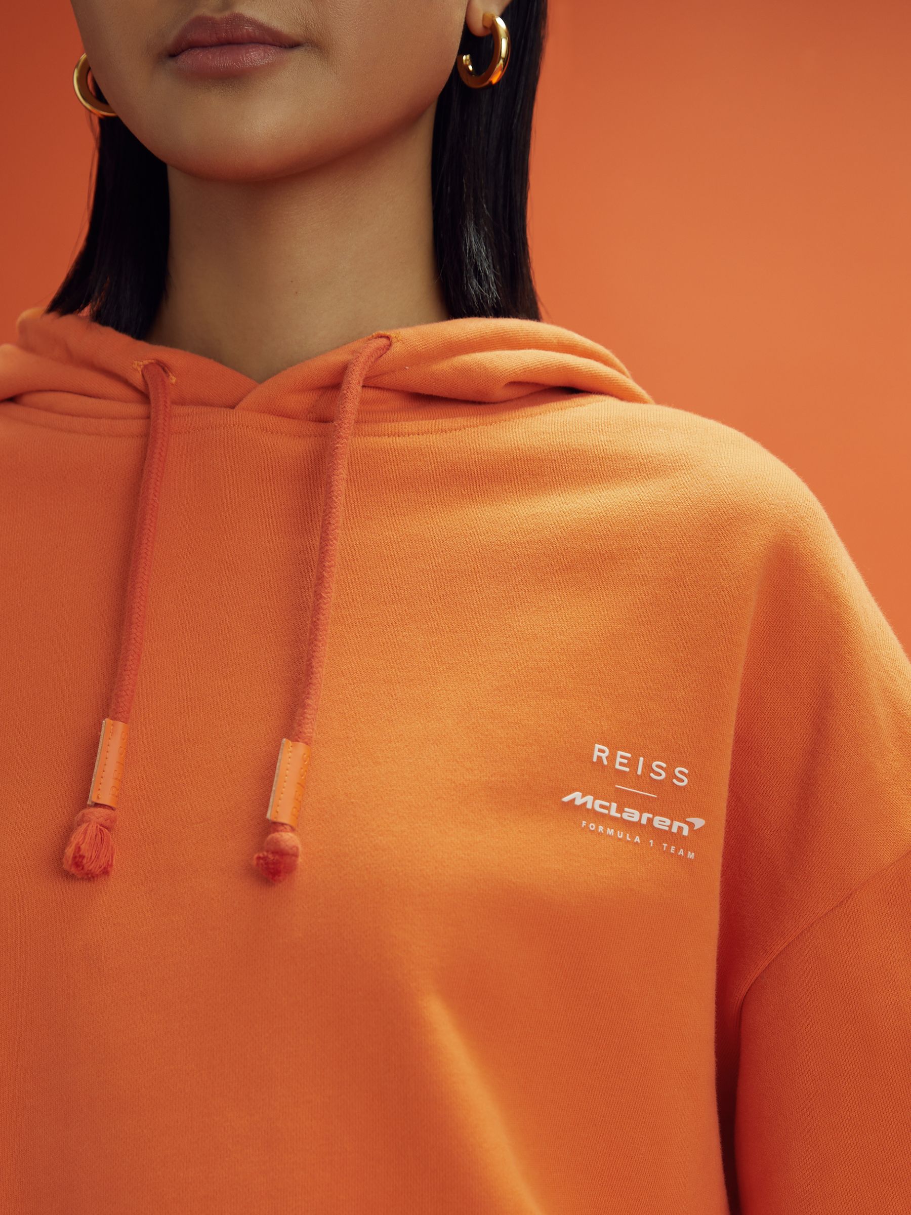 McLaren F1 Elasticated Cotton Hoodie in Papaya - Image 6 of 11