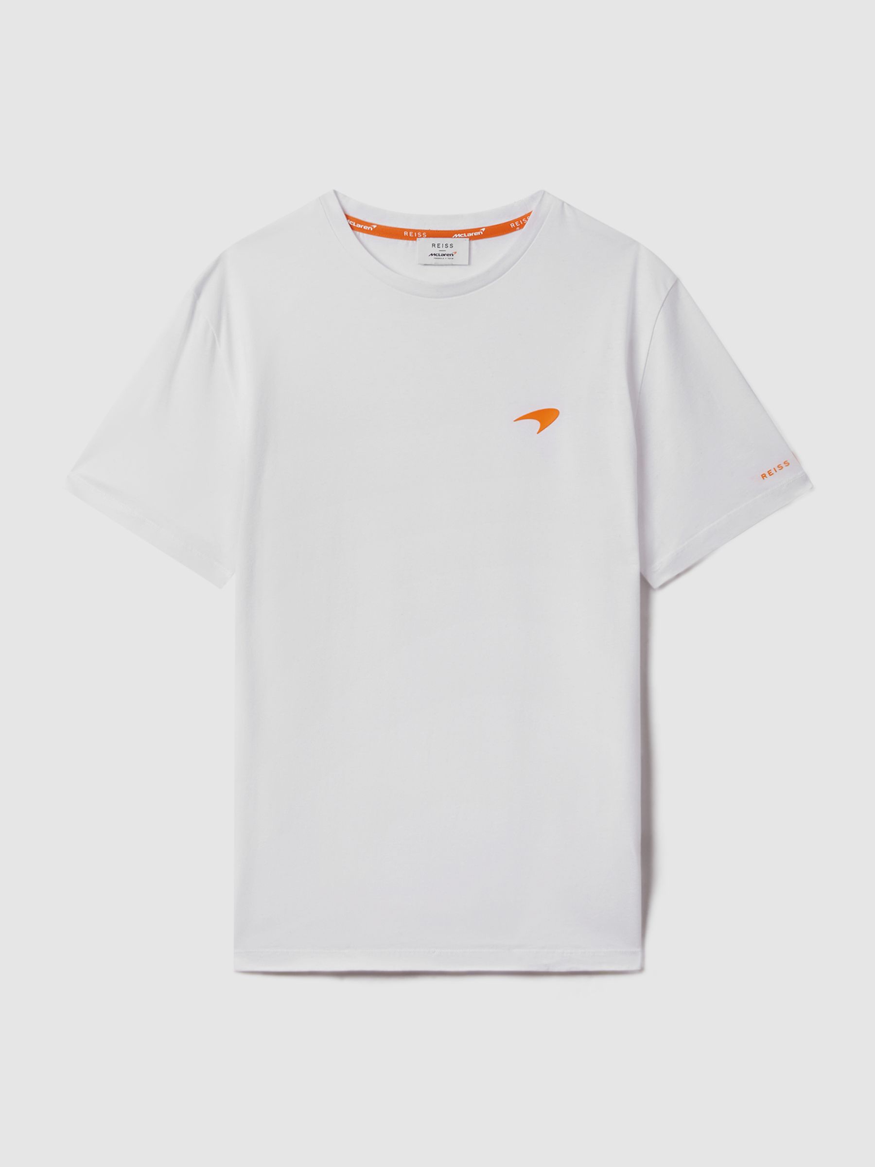McLaren F1 Mercerised Cotton Crew Neck T-Shirt in White - Image 2 of 7