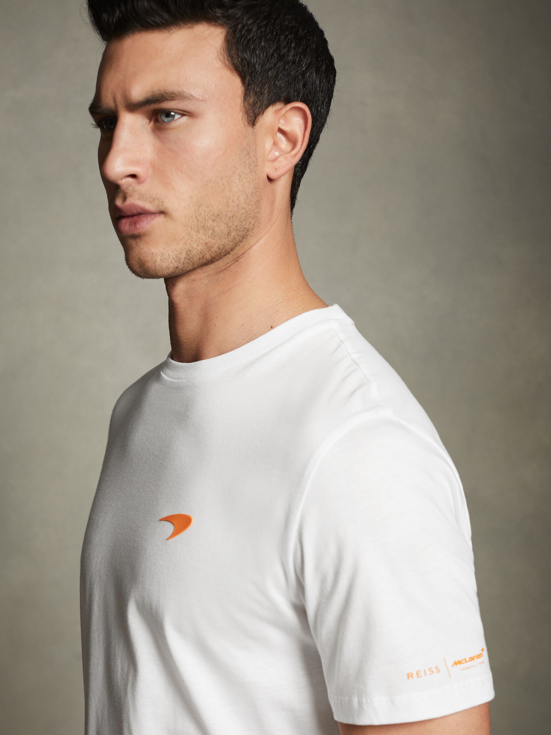 McLaren F1 Mercerised Cotton Crew Neck T-Shirt in White - Image 4 of 7
