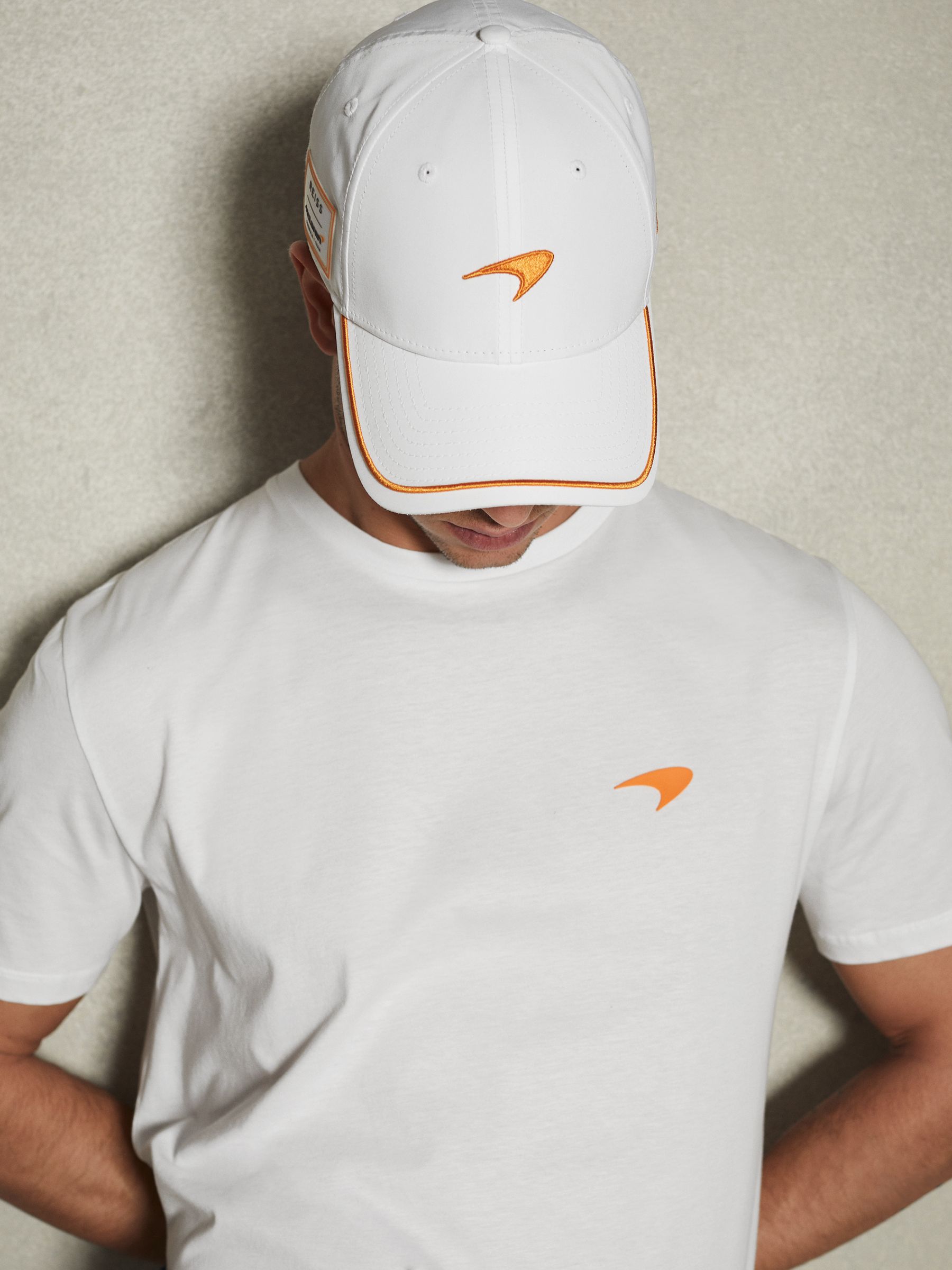 McLaren F1 Mercerised Cotton Crew Neck T-Shirt in White - Image 6 of 7