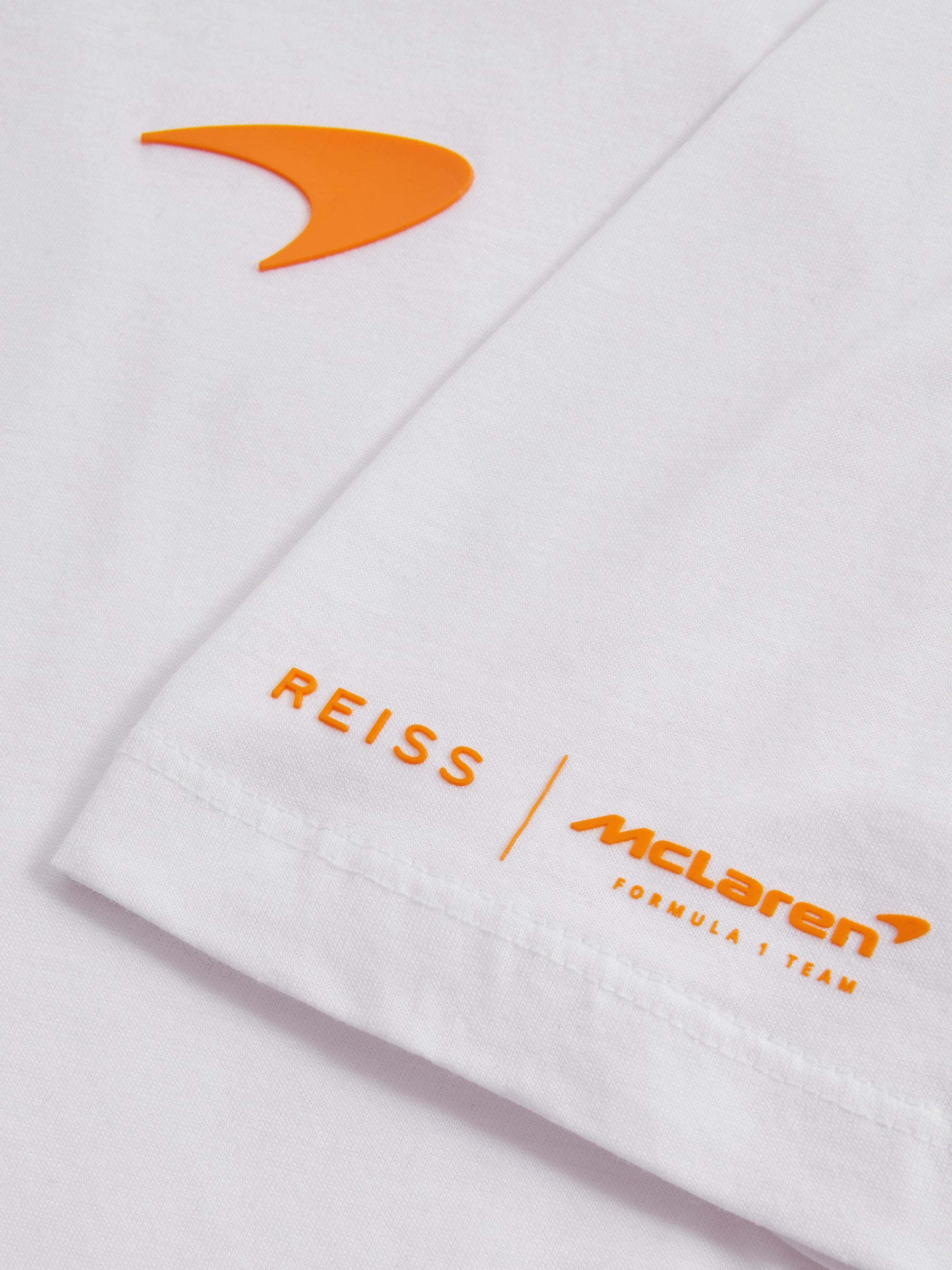 McLaren F1 Mercerised Cotton Crew Neck T-Shirt in White - Image 7 of 7