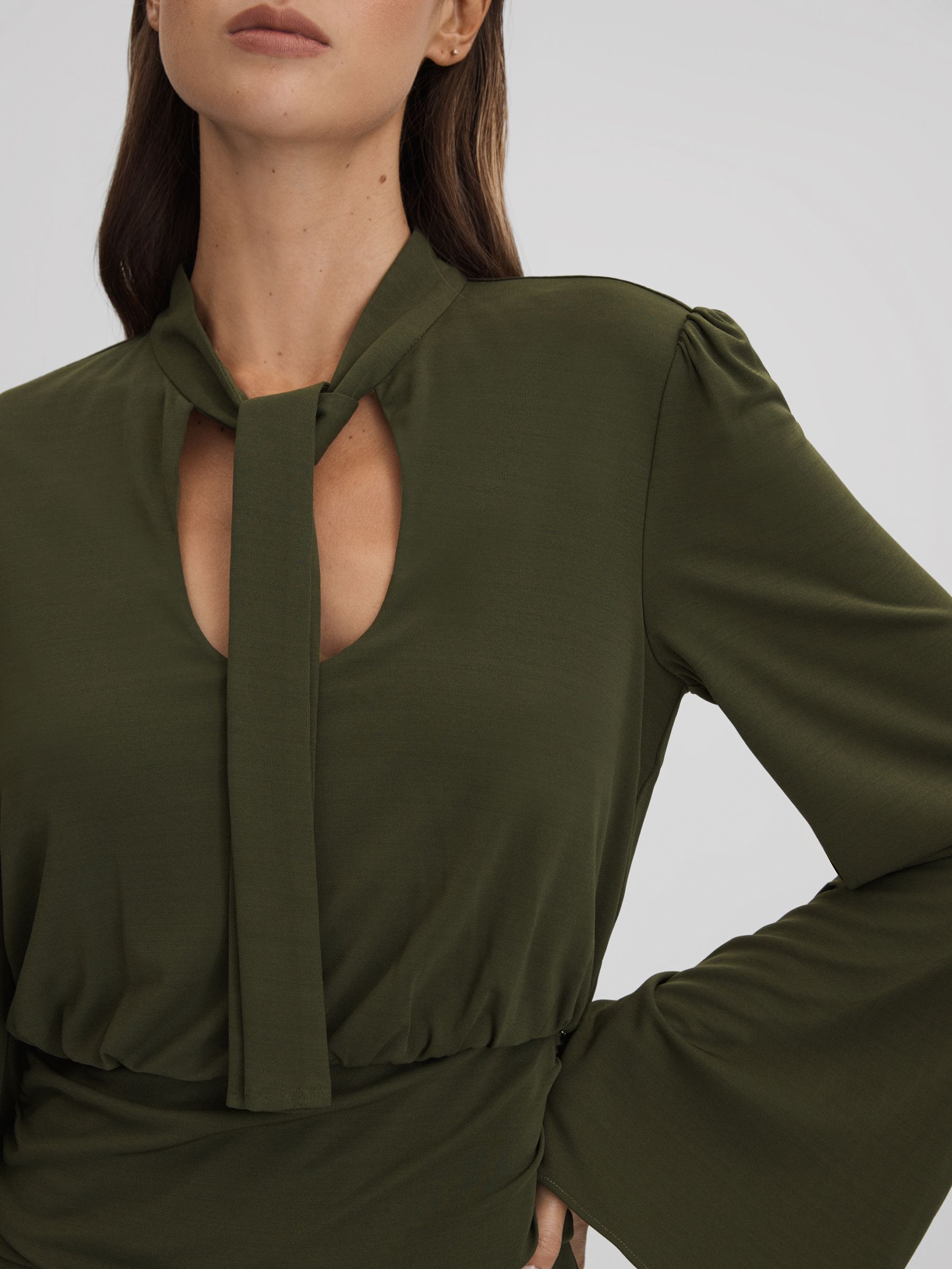 Halston Seaweed Wide Leg Jumpsuit in Seaweed - Image 4 of 6