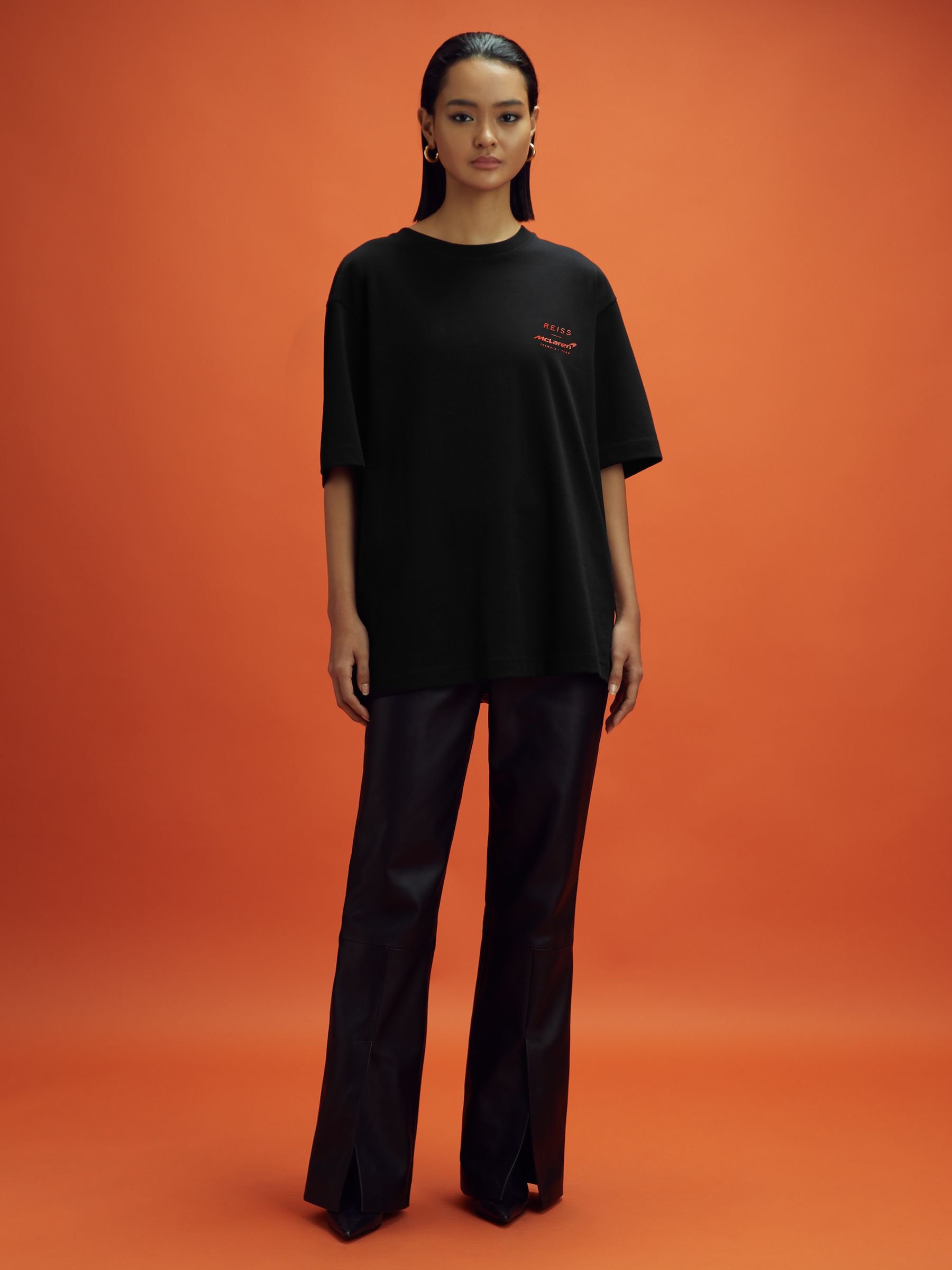 McLaren F1 Oversized Cotton Crew Neck T-Shirt in Black - Image 7 of 9