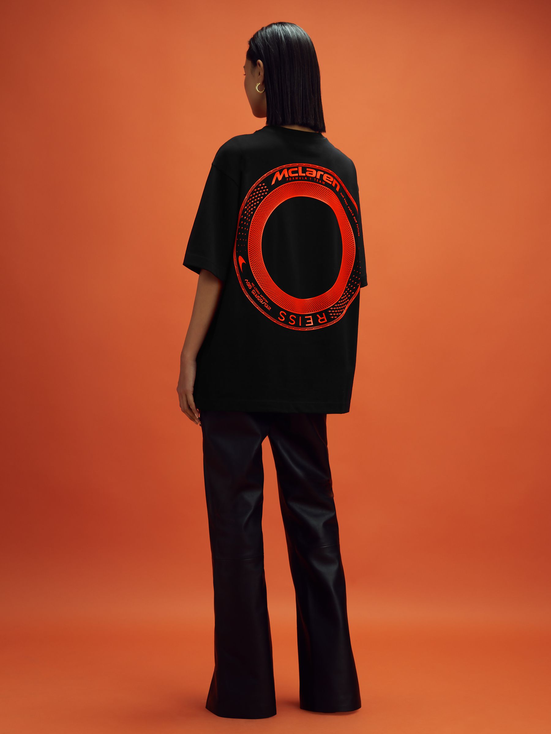 McLaren F1 Oversized Cotton Crew Neck T-Shirt in Black - Image 8 of 9