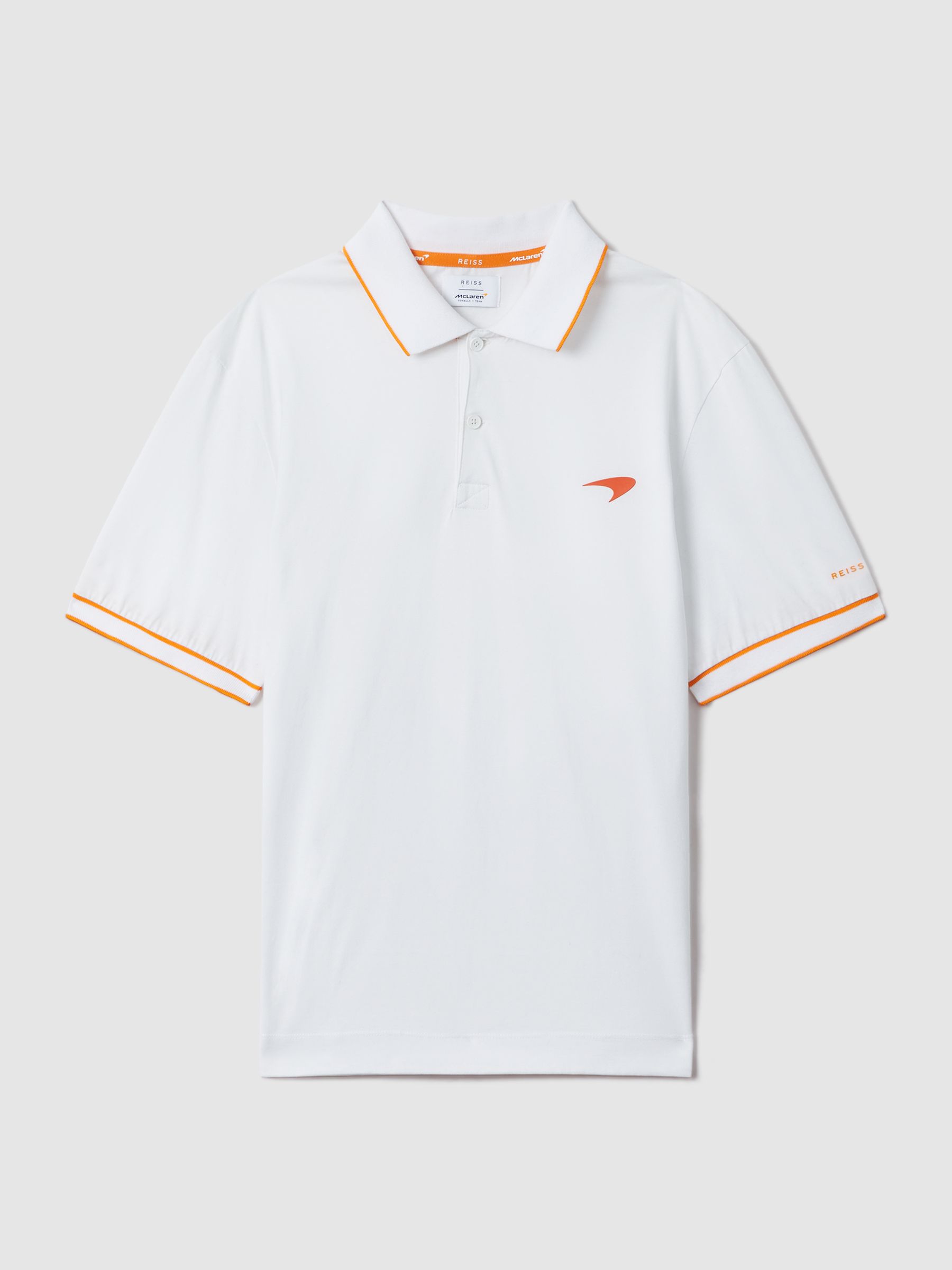 McLaren F1 Mercerised Cotton Polo Shirt in White - Image 2 of 7