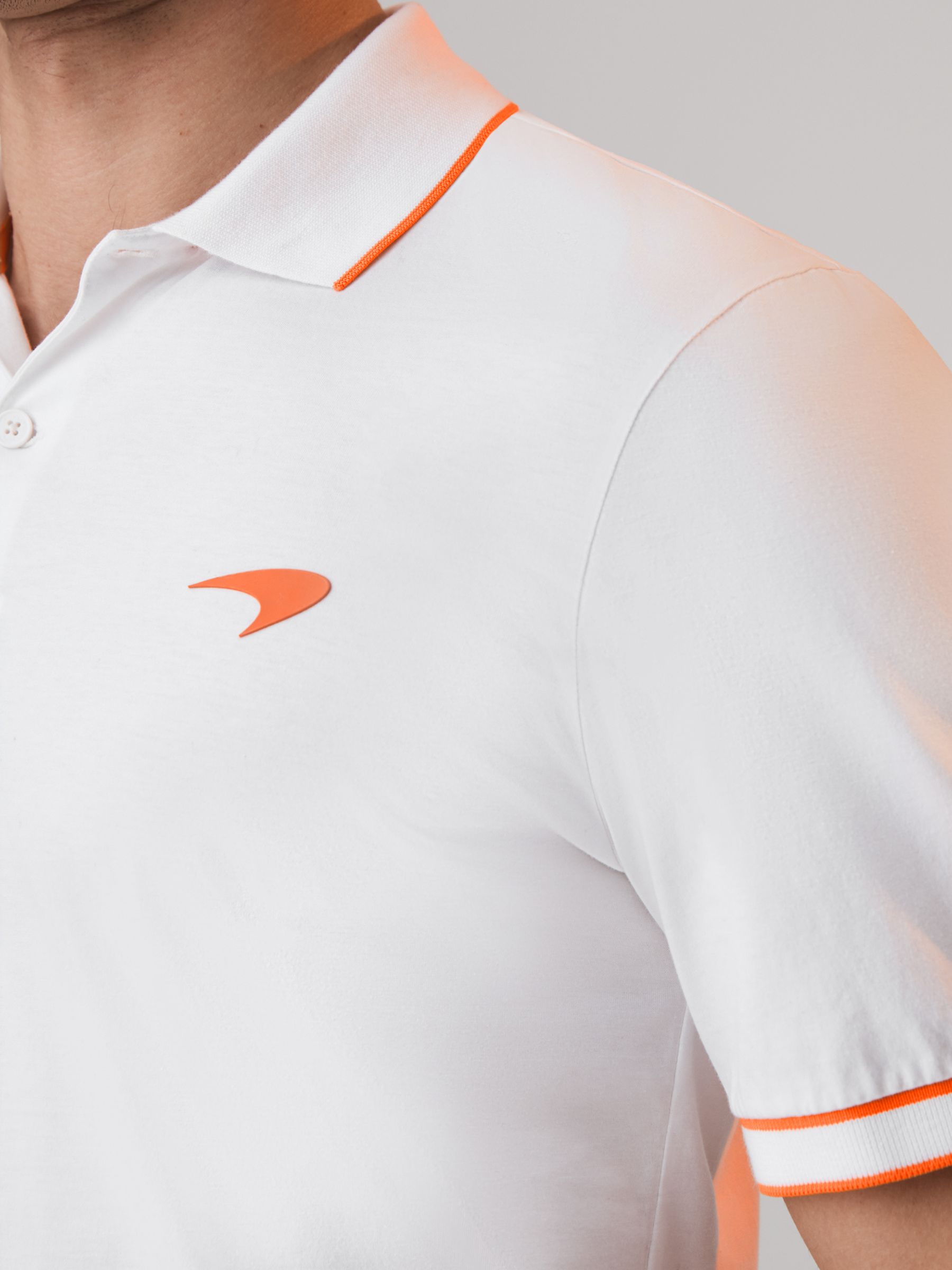 McLaren F1 Mercerised Cotton Polo Shirt in White - Image 4 of 7