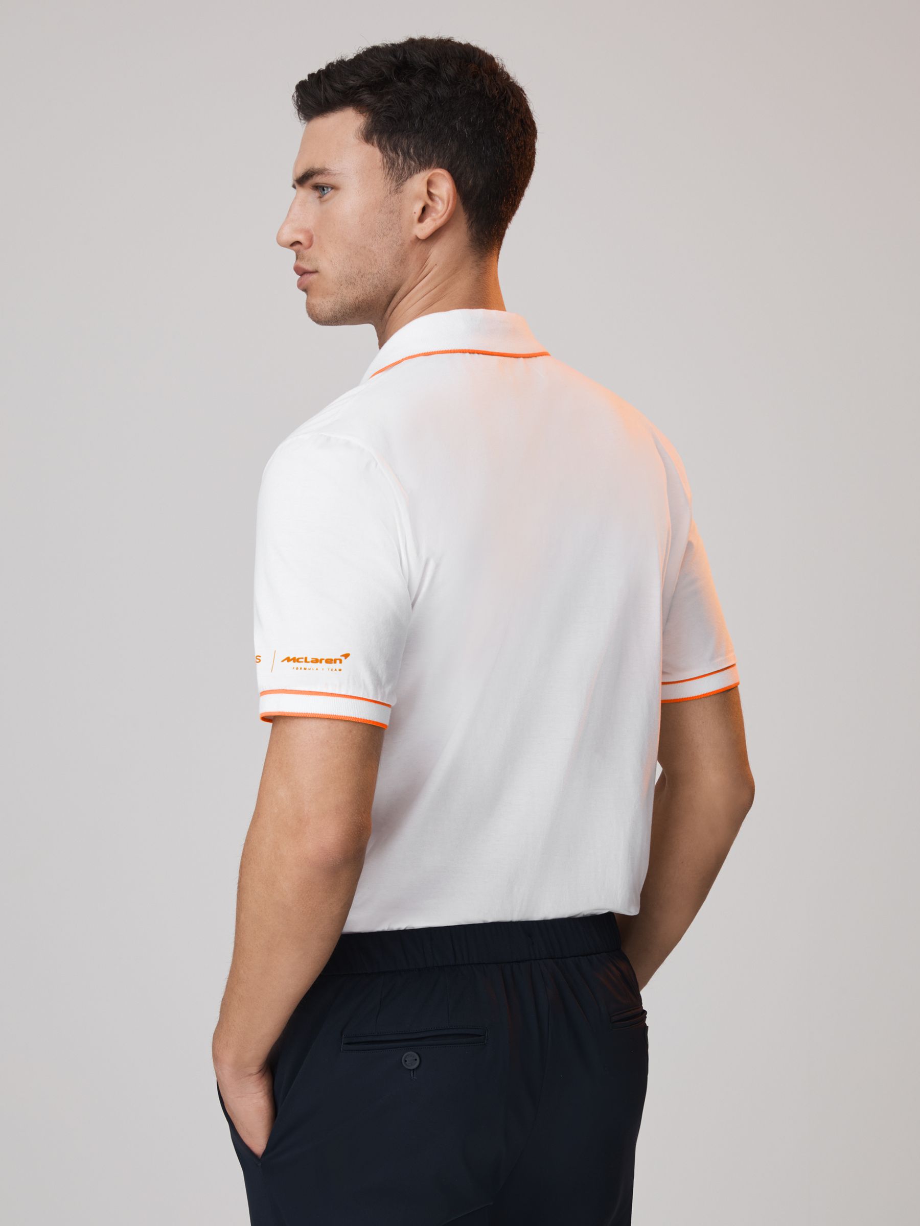 McLaren F1 Mercerised Cotton Polo Shirt in White - Image 5 of 7