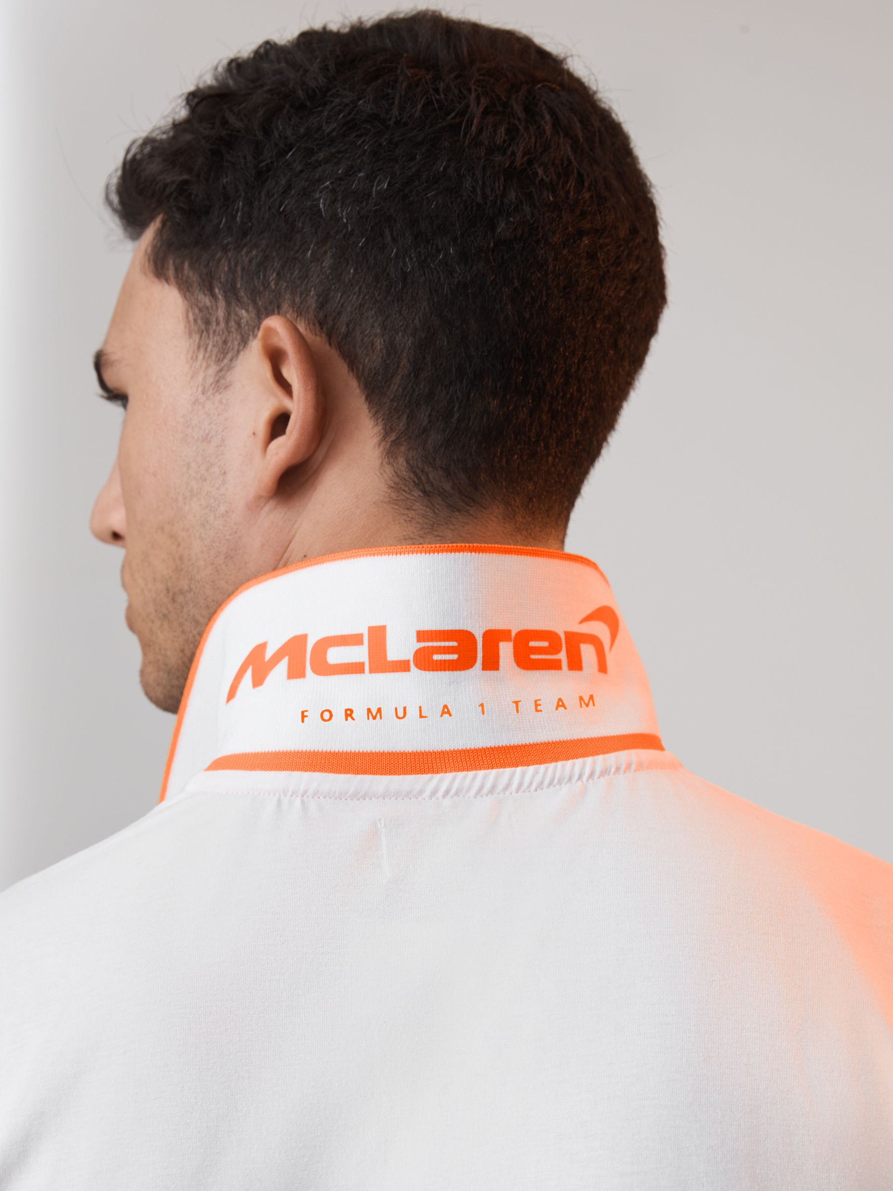 McLaren F1 Mercerised Cotton Polo Shirt in White - Image 6 of 7