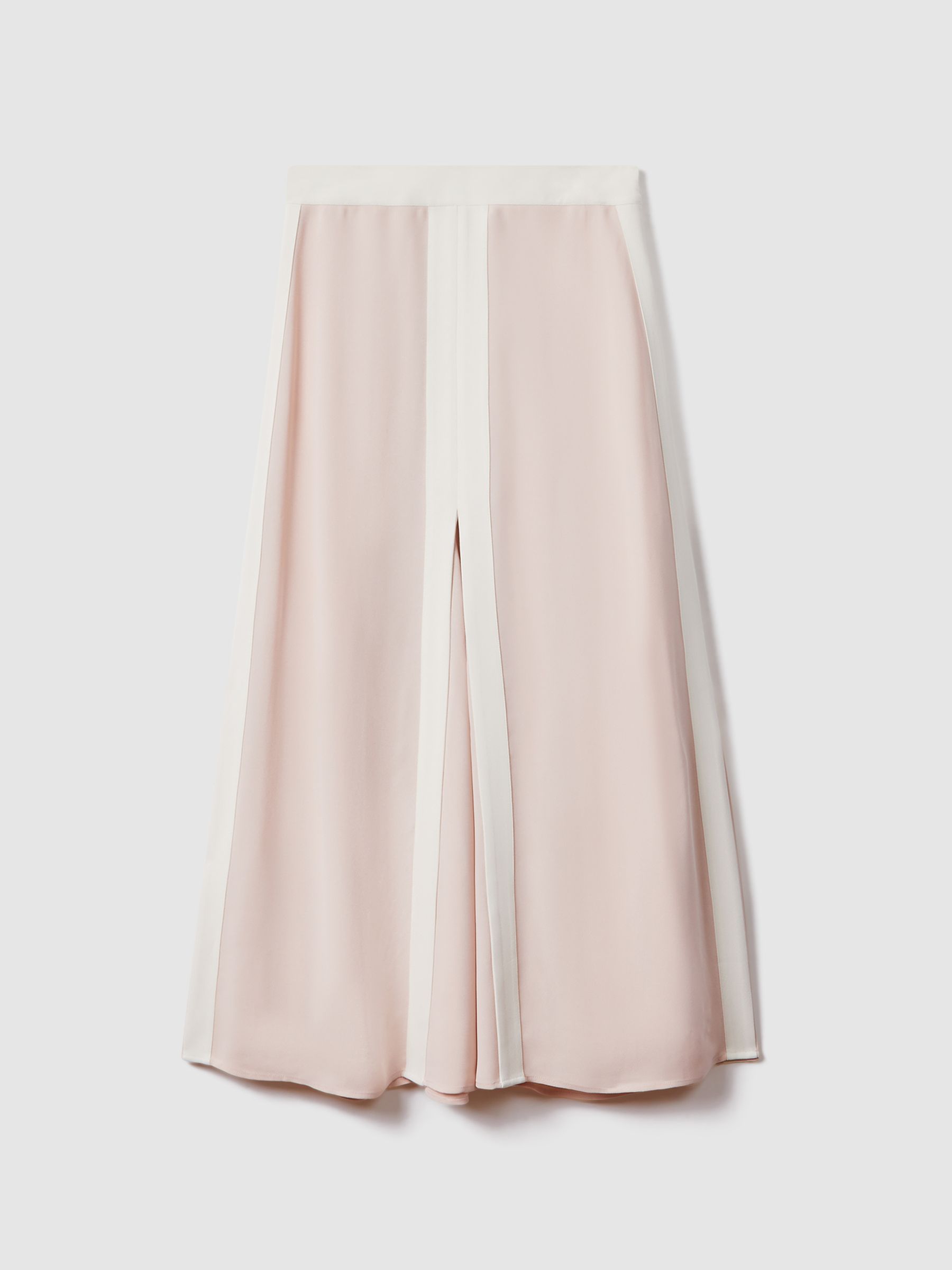 Contrast Trim Co-Ord Midi Skirt in Nude/Ivory - Image 2 of 5