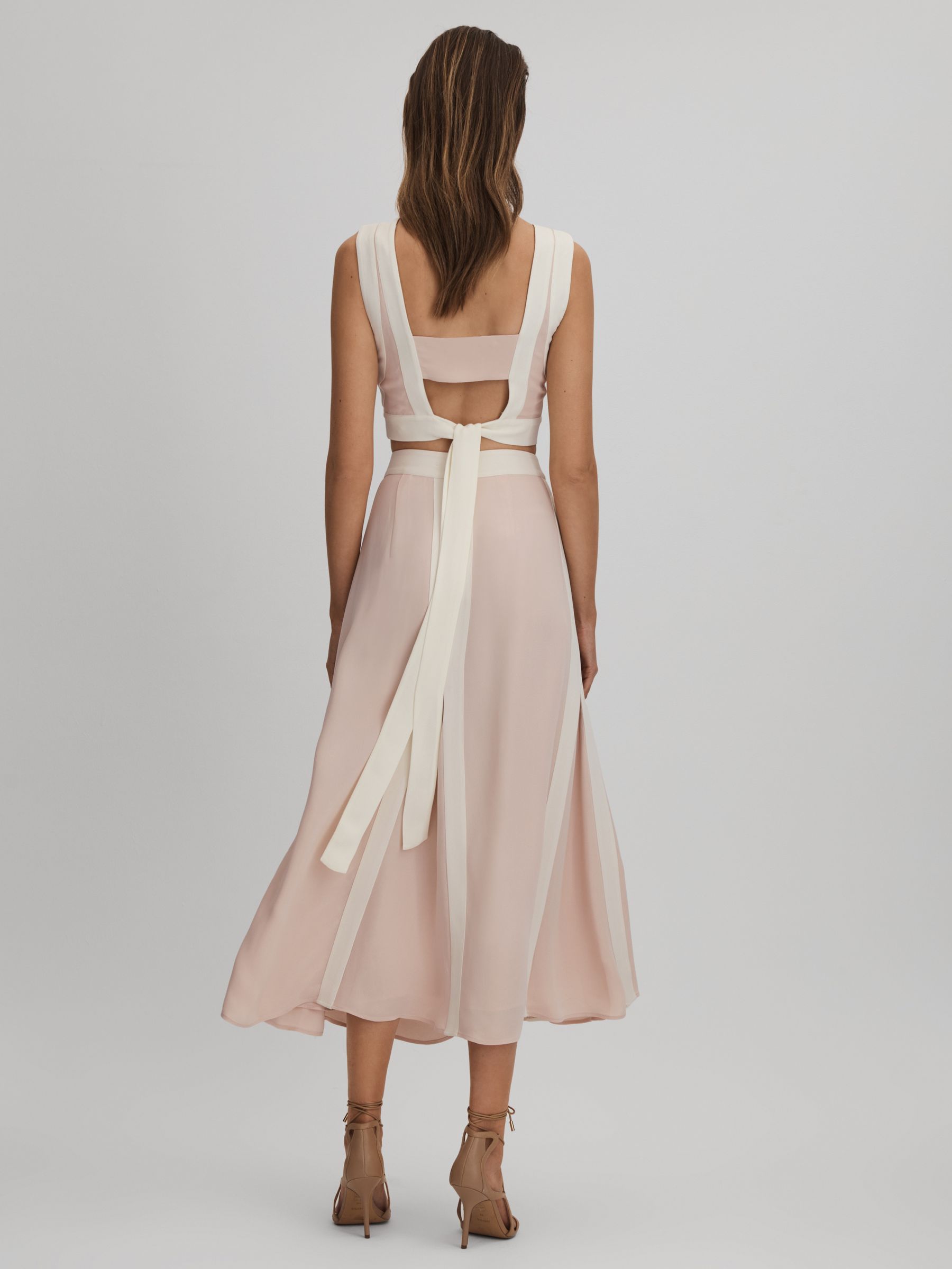 Contrast Trim Co-Ord Midi Skirt in Nude/Ivory - Image 5 of 5