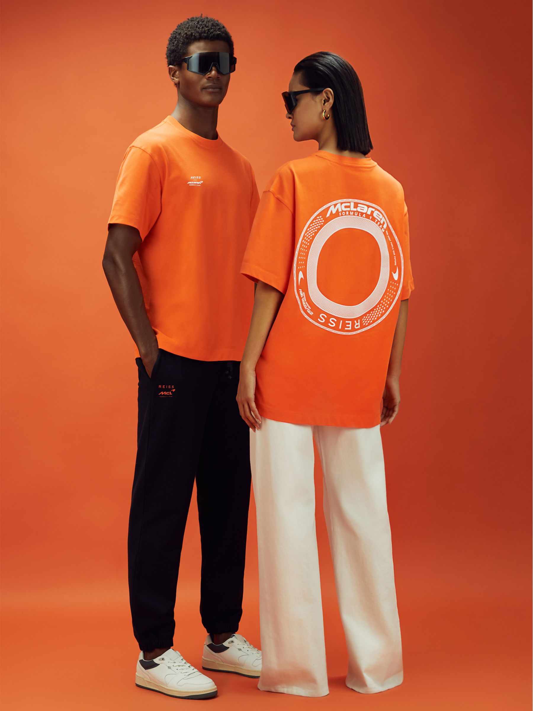 McLaren F1 Oversized Cotton Crew Neck T-Shirt in Papaya - Image 1 of 10