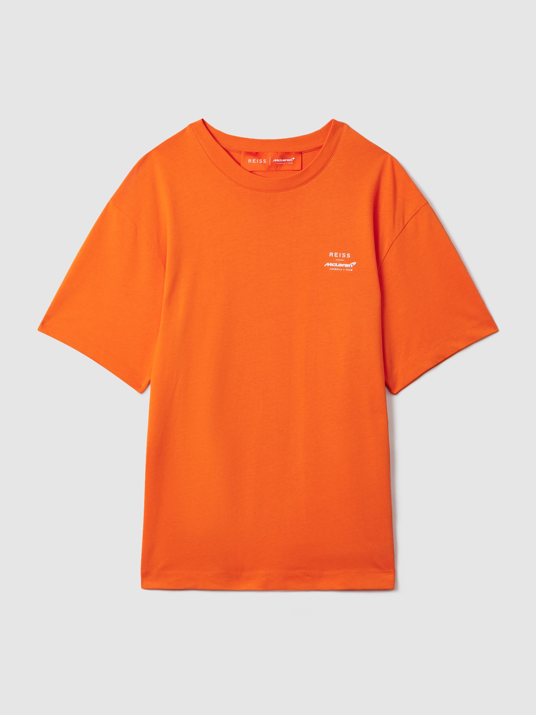 McLaren F1 Oversized Cotton Crew Neck T-Shirt in Papaya - Image 2 of 10