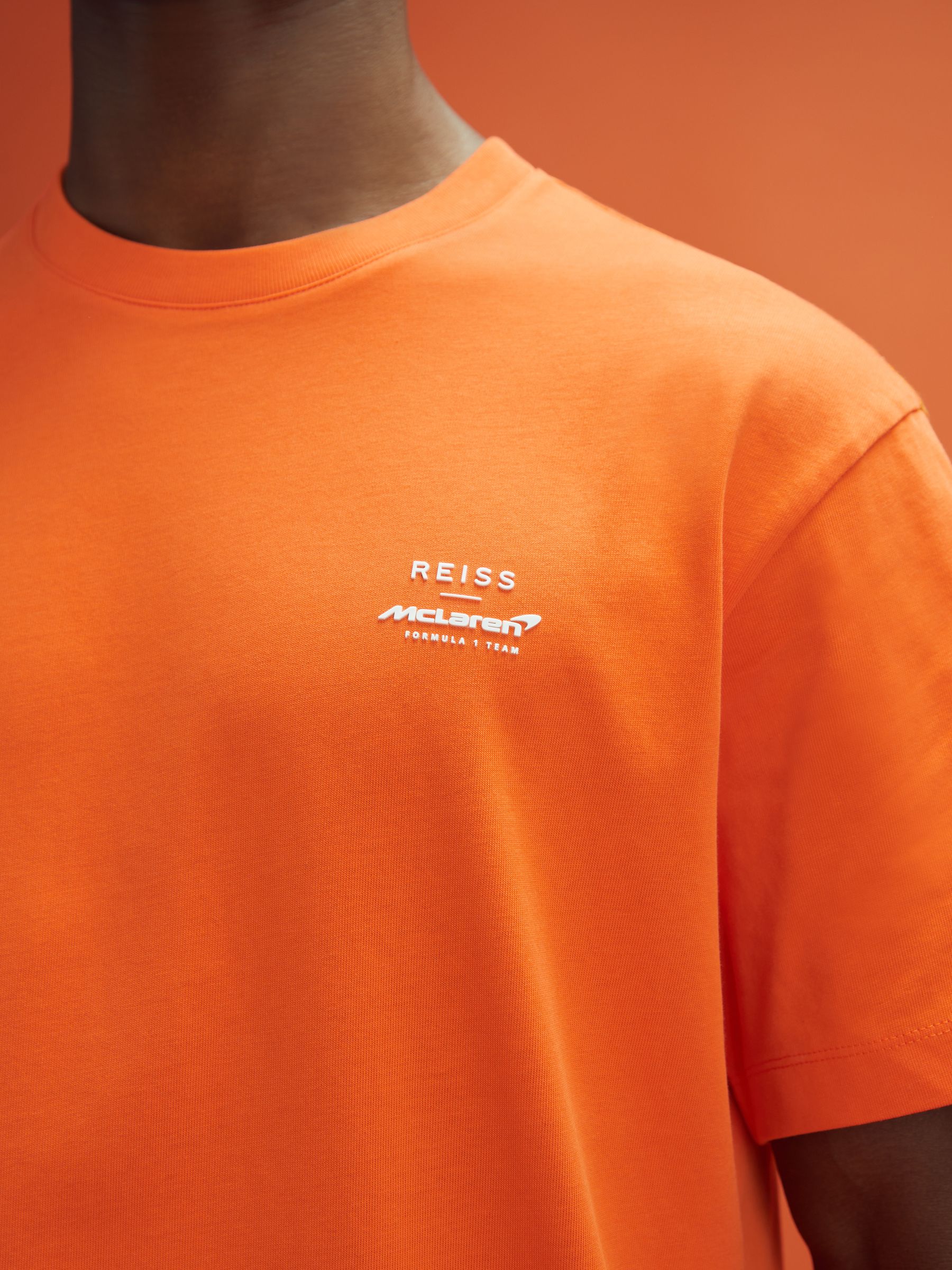 McLaren F1 Oversized Cotton Crew Neck T-Shirt in Papaya - Image 4 of 10