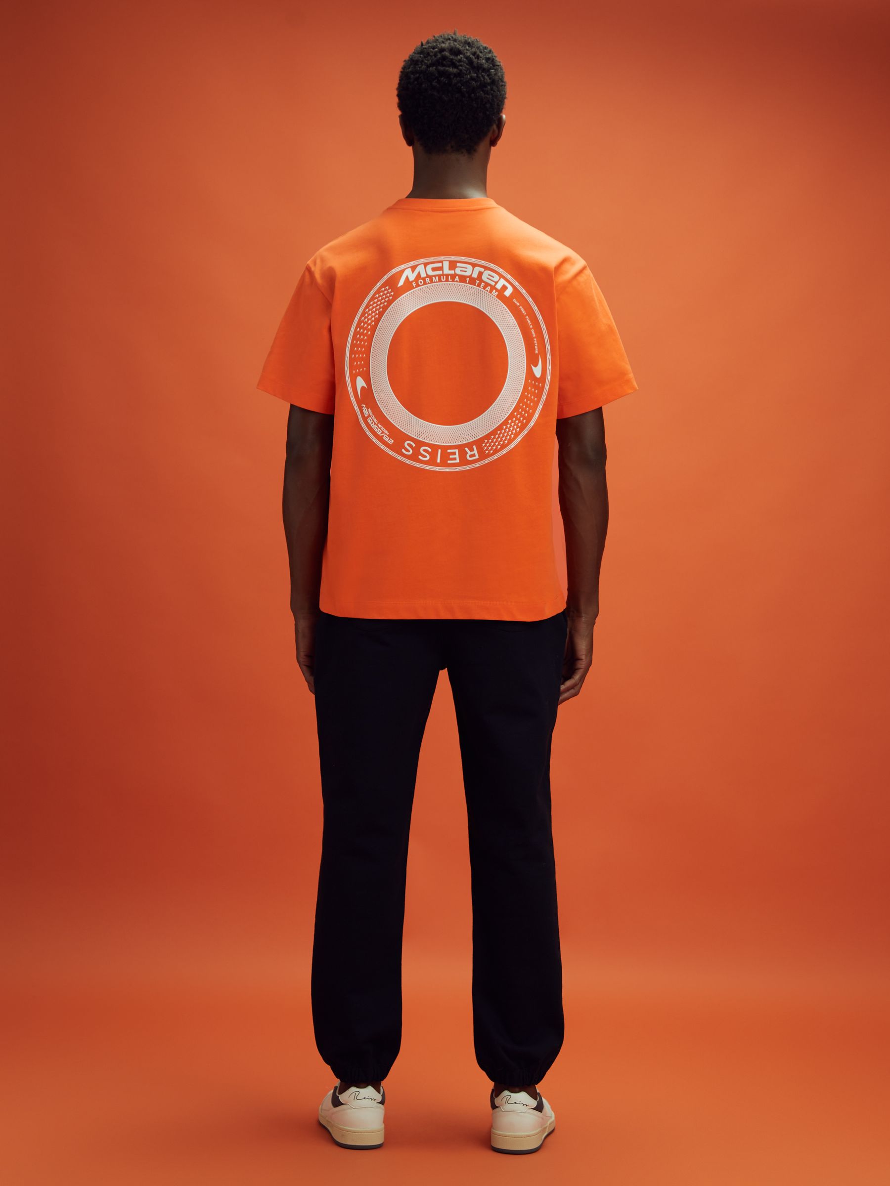 McLaren F1 Oversized Cotton Crew Neck T-Shirt in Papaya - Image 6 of 10