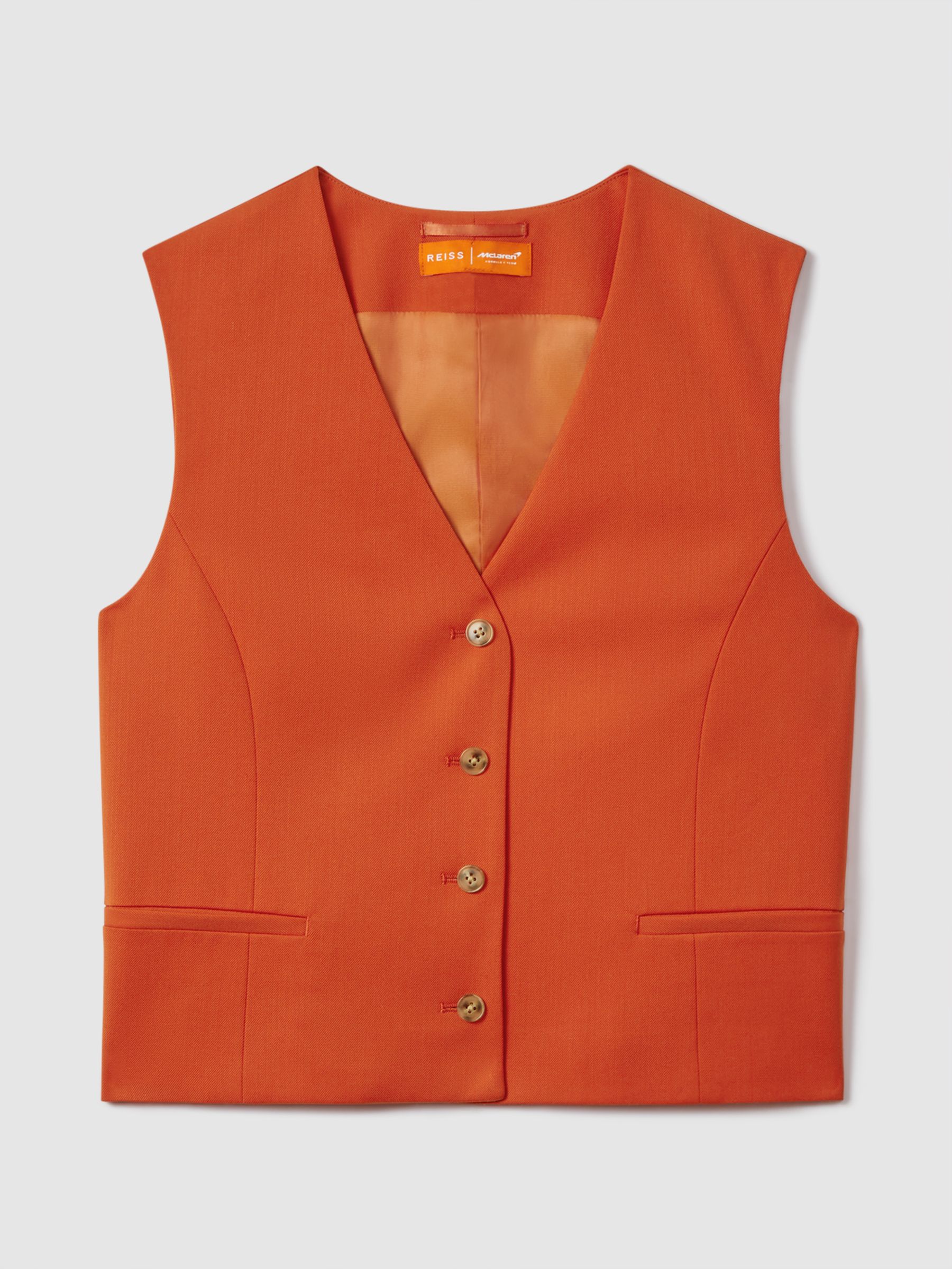 McLaren F1 Wool Blend Waistcoat in Papaya - Image 2 of 7