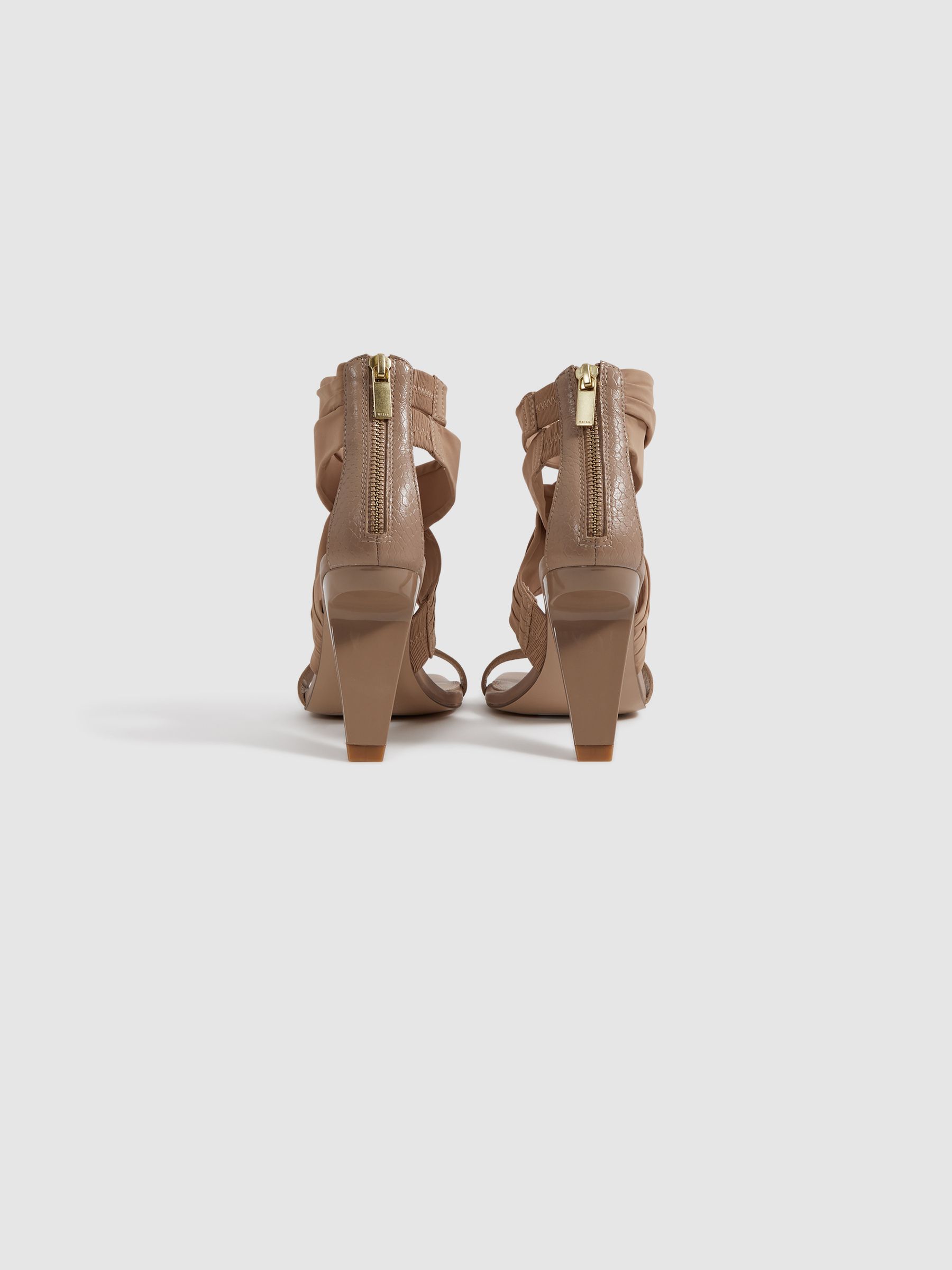 Wrap Front Angled Heels in Nude - Image 4 of 5
