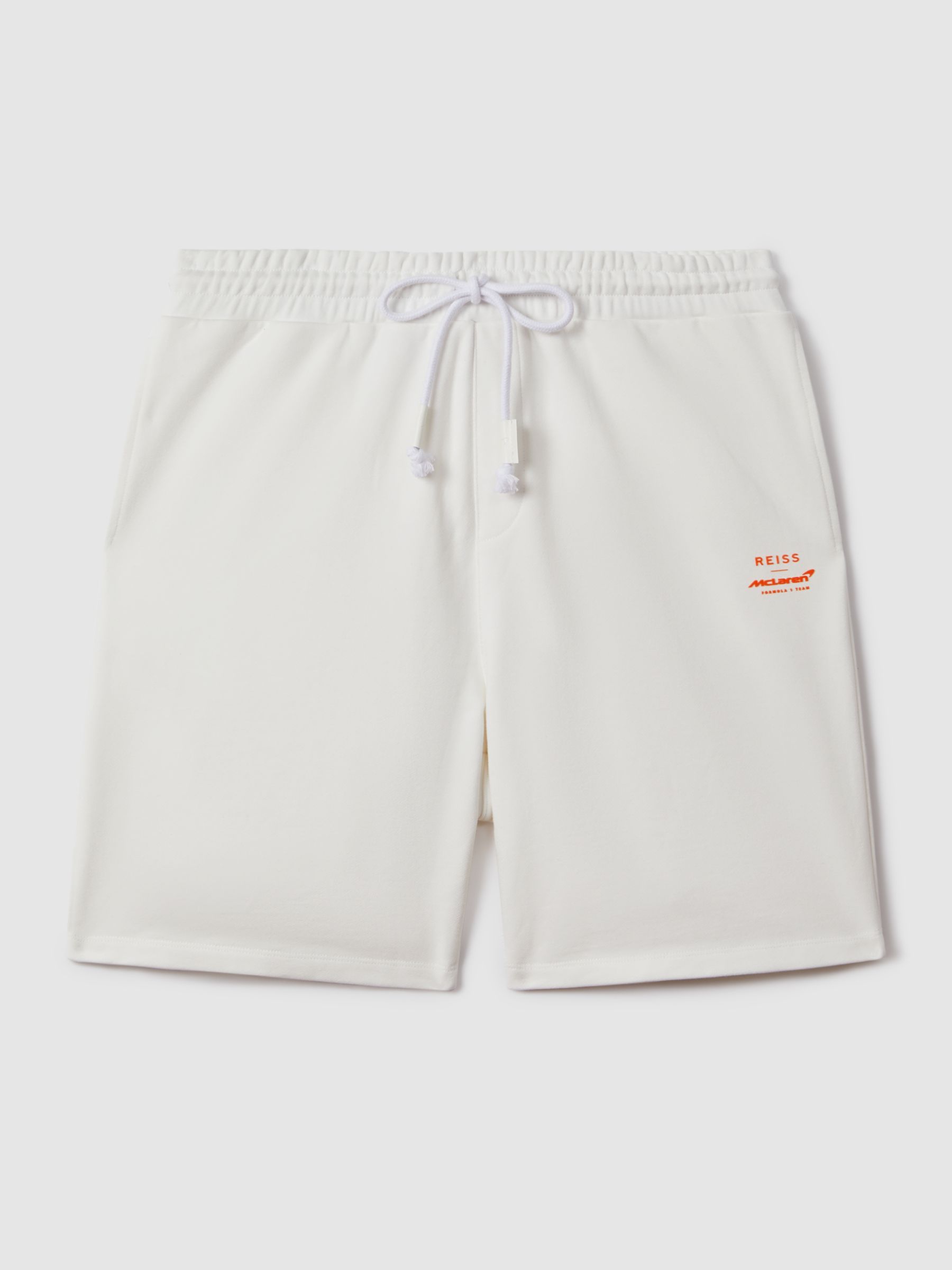 McLaren F1 Cotton Drawstring Shorts in White - Image 2 of 7