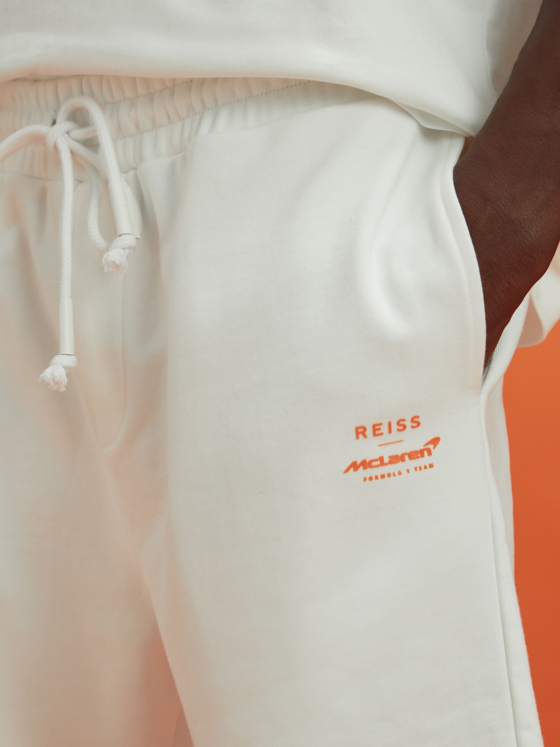 McLaren F1 Cotton Drawstring Shorts in White - Image 4 of 7