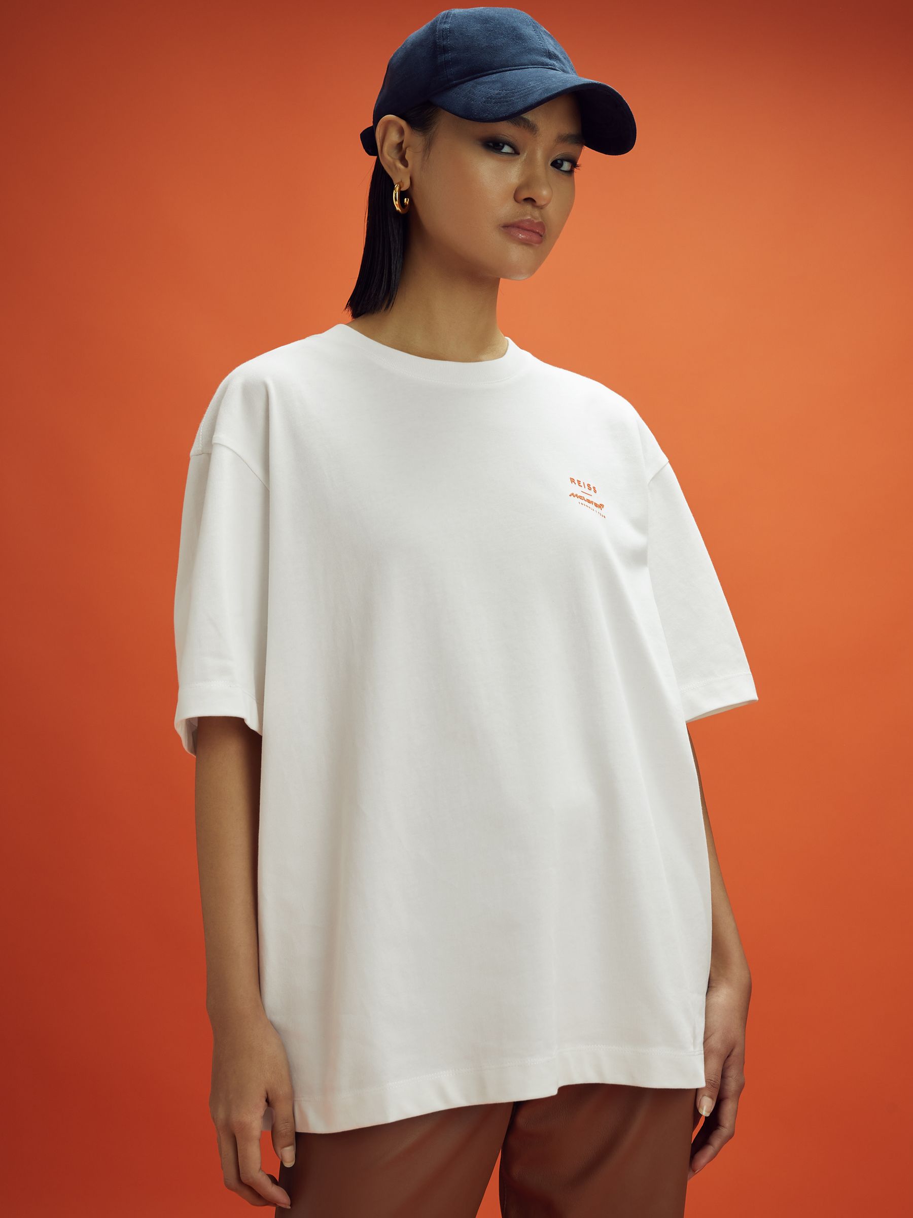 McLaren F1 Oversized Cotton Crew Neck T-Shirt in White - Image 8 of 11